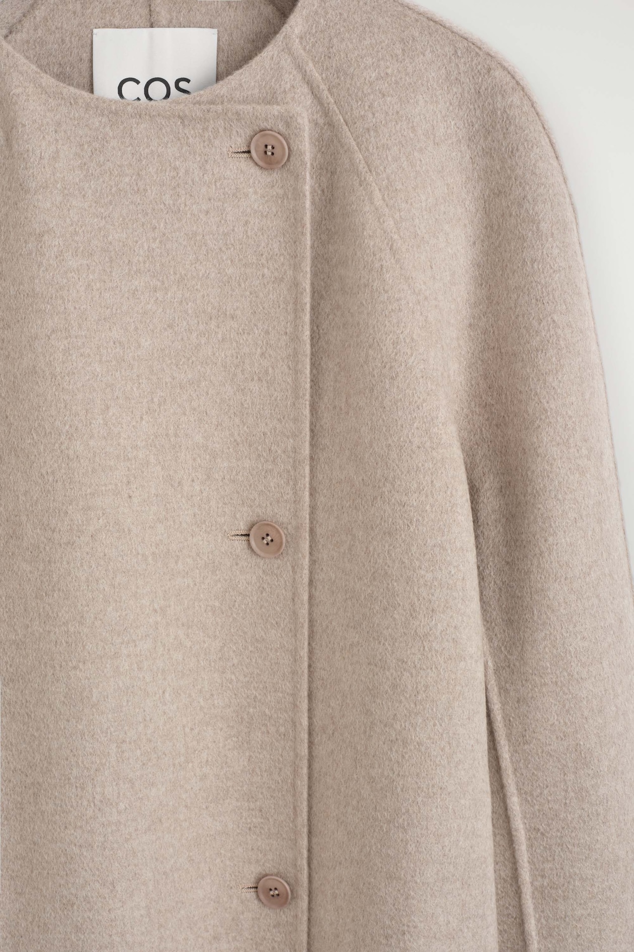 DOUBLE-FACED CASHMERE LONG COAT — OAT