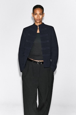 DOUBLE-FACED WOOL UNIFORM JACKET — NAVY 3