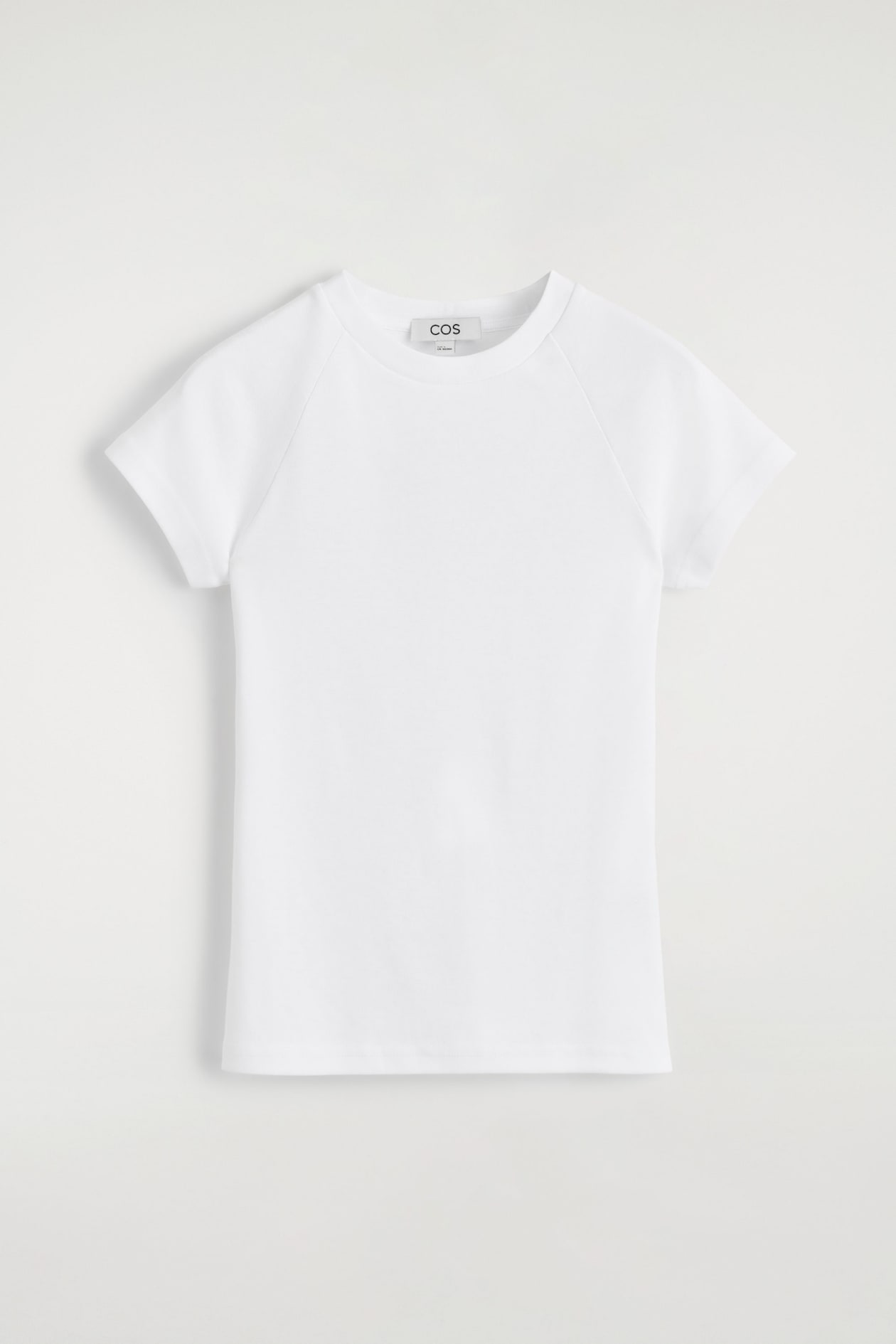 SLIM COTTON RAGLAN T-SHIRT — WHITE