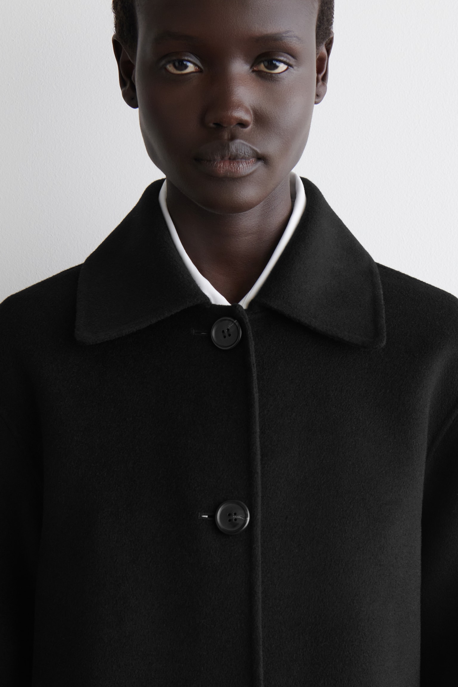 VESTE EN LAINE DOUBLE FACE - NOIR/BRUN FONCÉ - 5