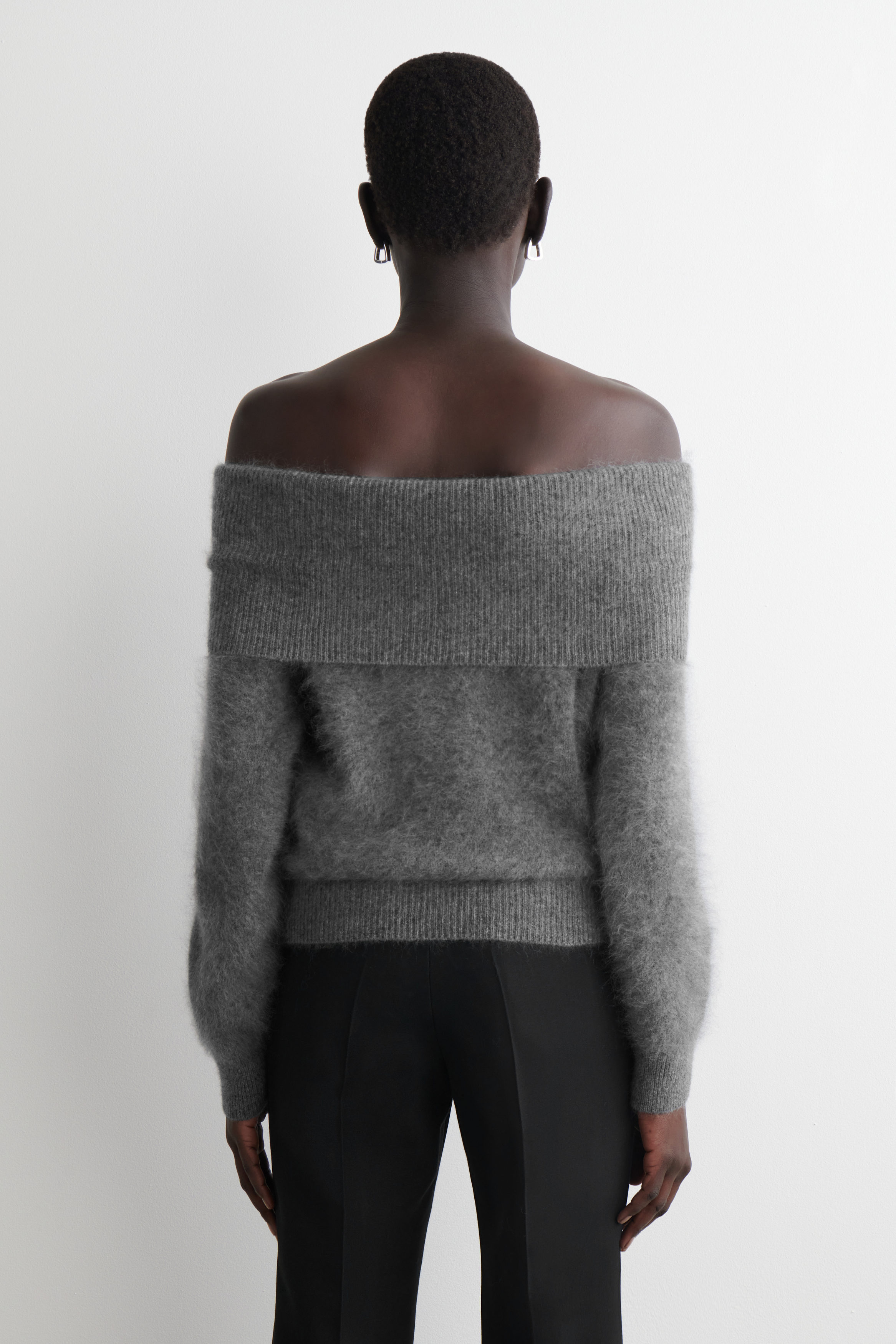 OFF-THE-SHOULDER MERINO WOOL JUMPER - GREY | COS