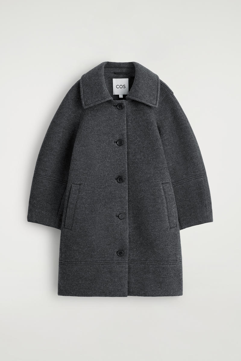 Cos Sculpted Wool-blend Coat In Gray