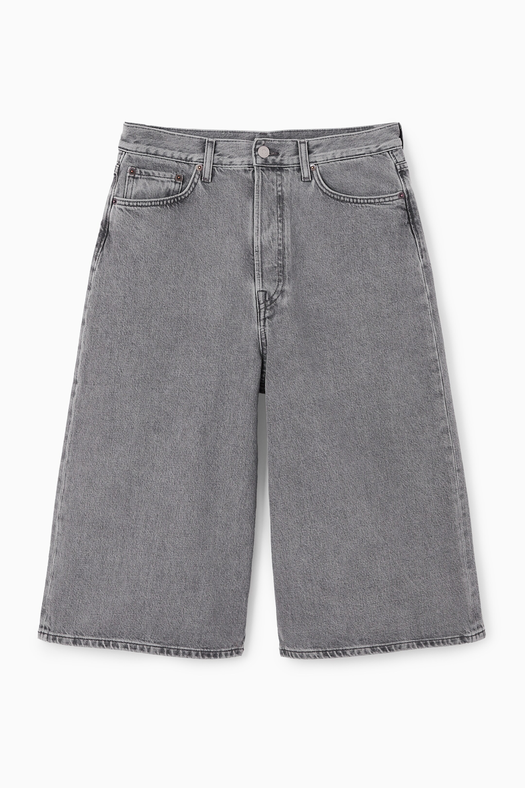 Ingrandisci l'immagine: KNEE-LENGTH DENIM SHORTS - WASHED GREY - DONNA | H&M CH 1