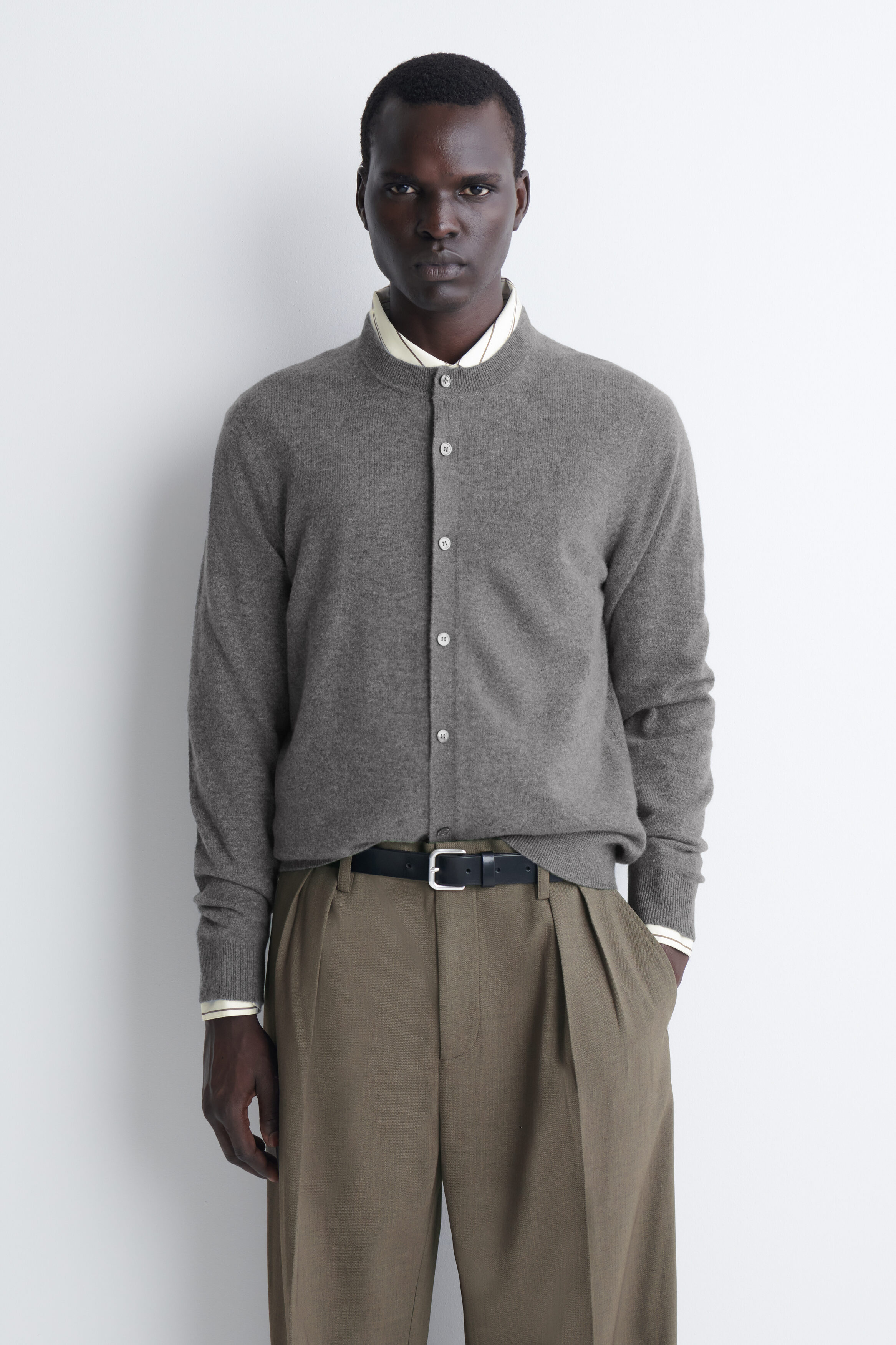 CASHMERE CARDIGAN - GRAY MÉLANGE | COS US