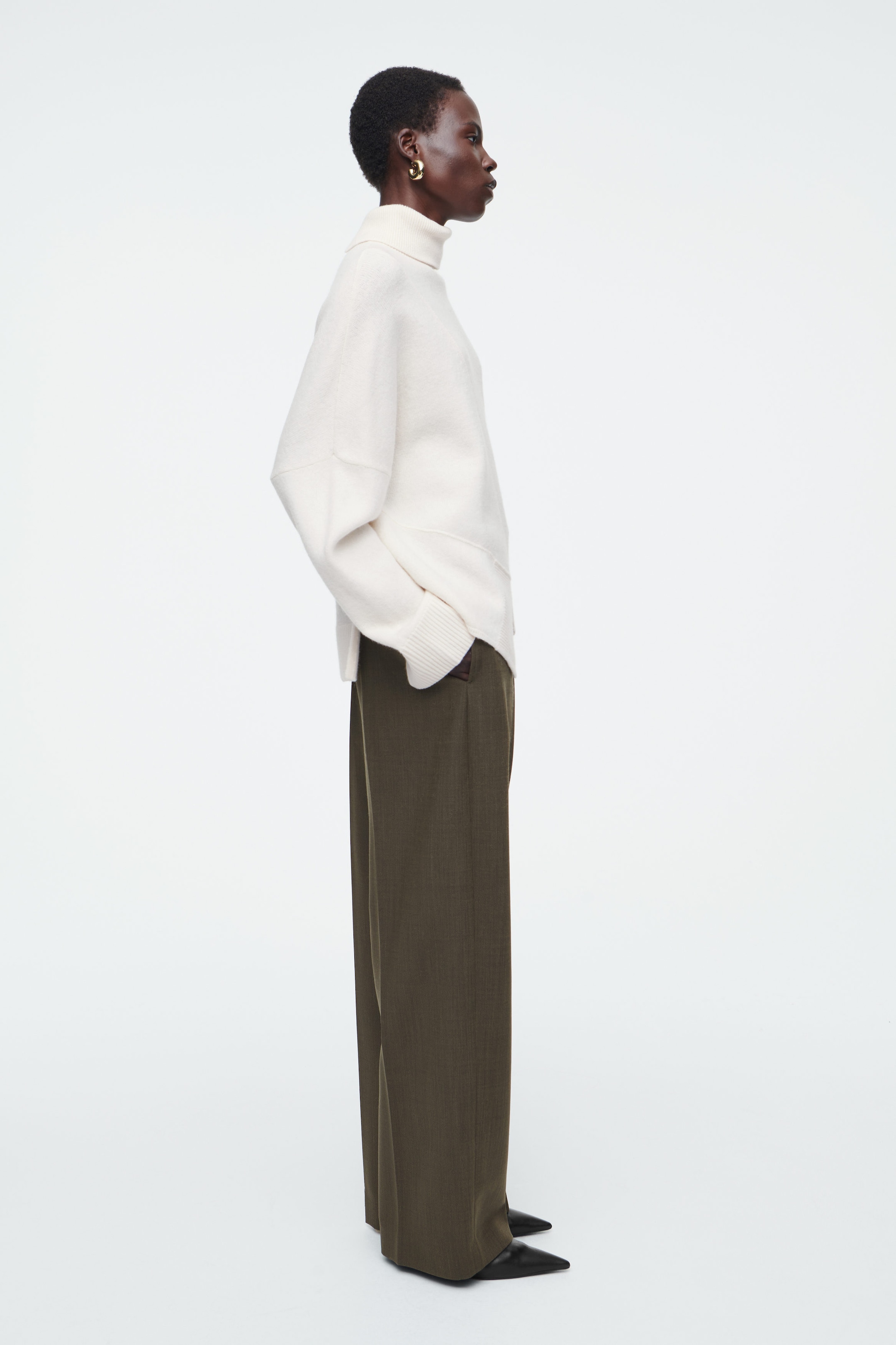 ASYMMETRIC MERINO WOOL JUMPER