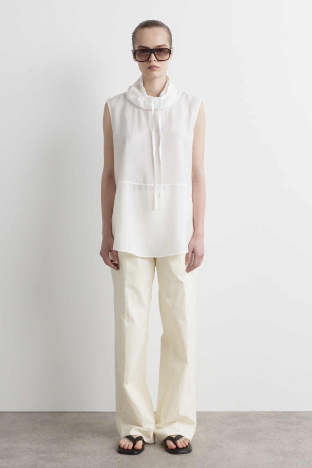 DRAWSTRING SLEEVELESS TOP - WHITE | COS
