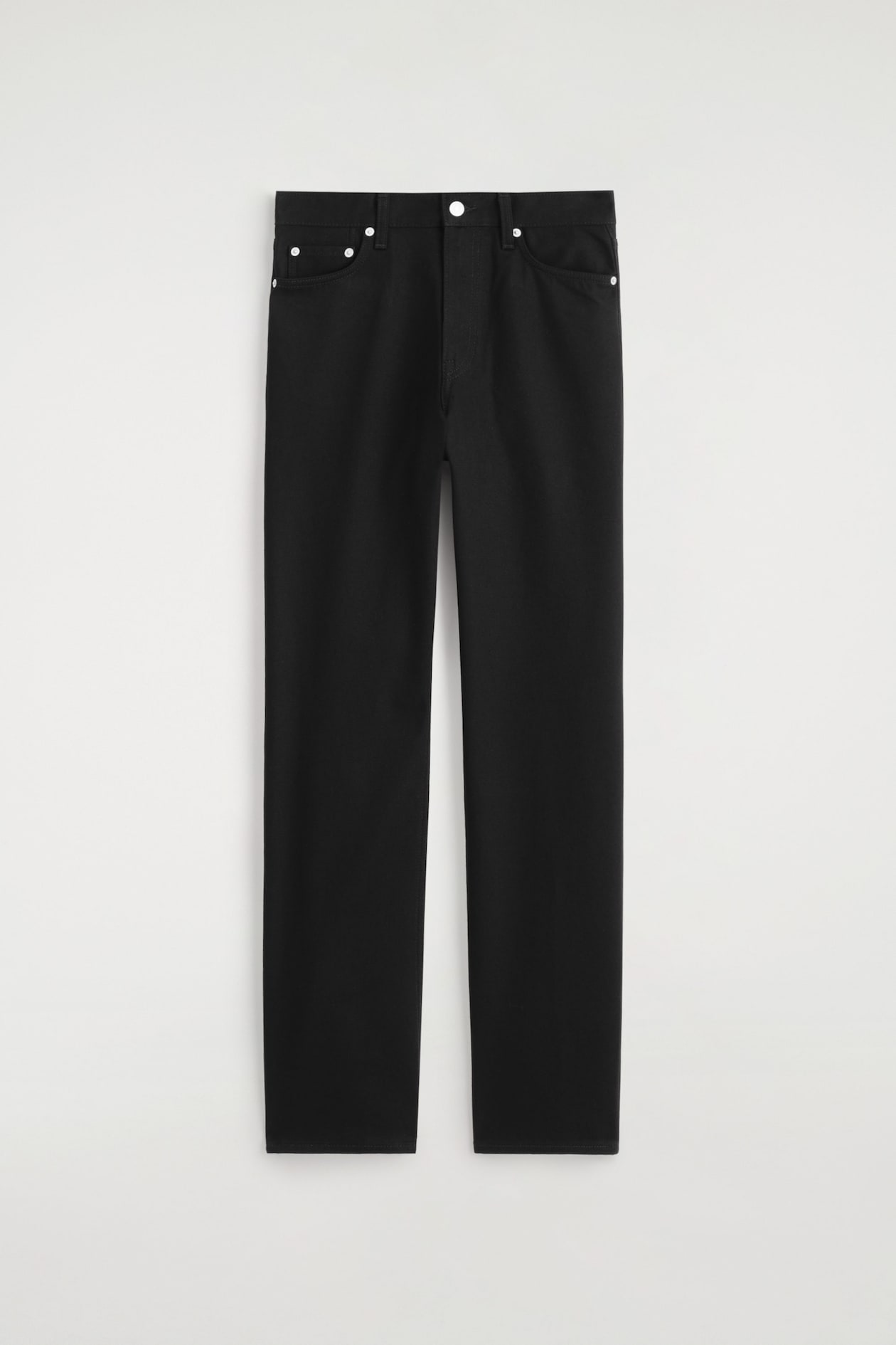 CHORD STRAIGHT-LEG JEANS — BLACK