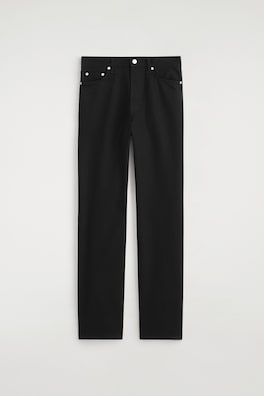 CHORD STRAIGHT-LEG JEANS — BLACK 6