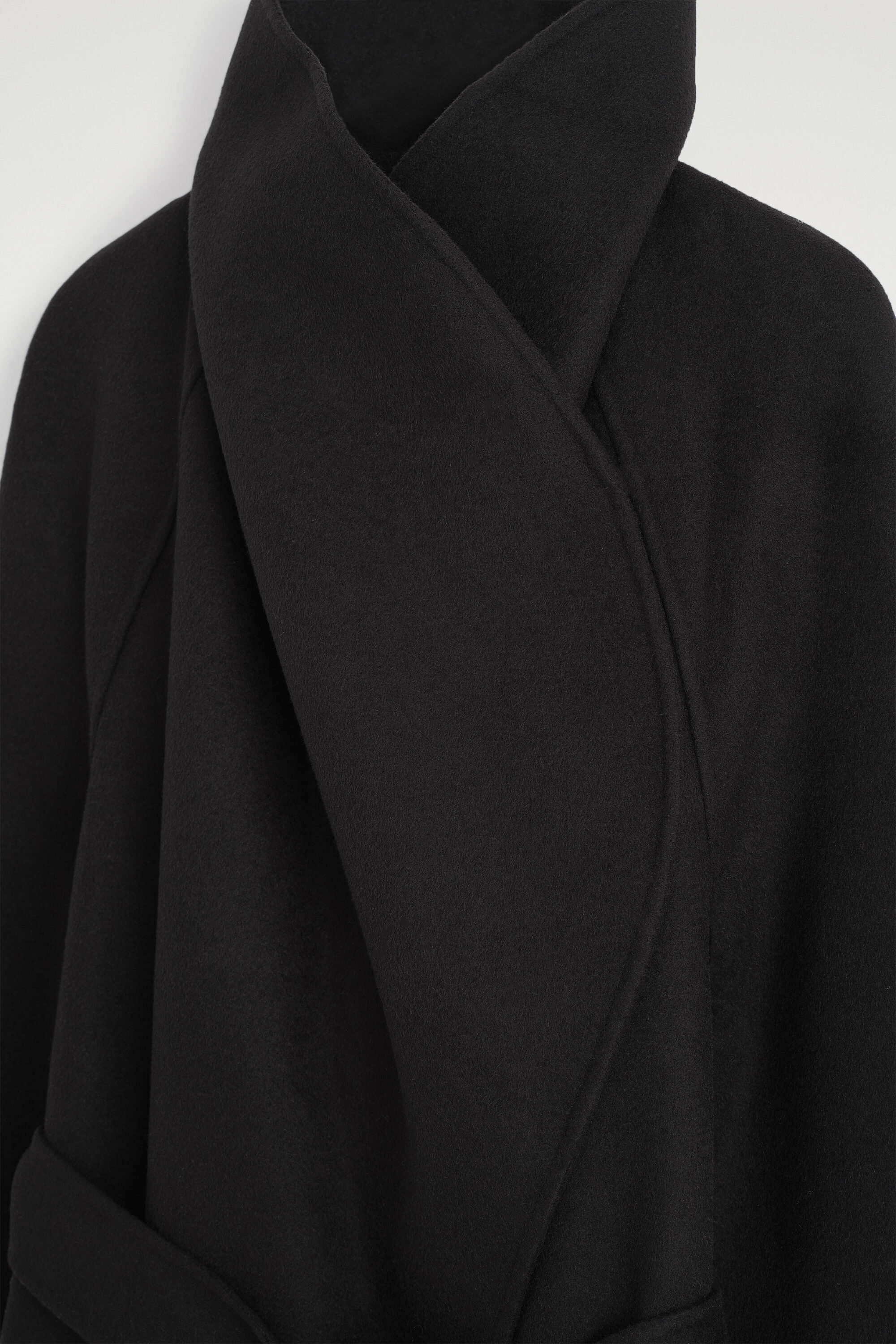 DOUBLE-FACED WOOL SHAWL-COLLAR COAT - CARBON | COS US