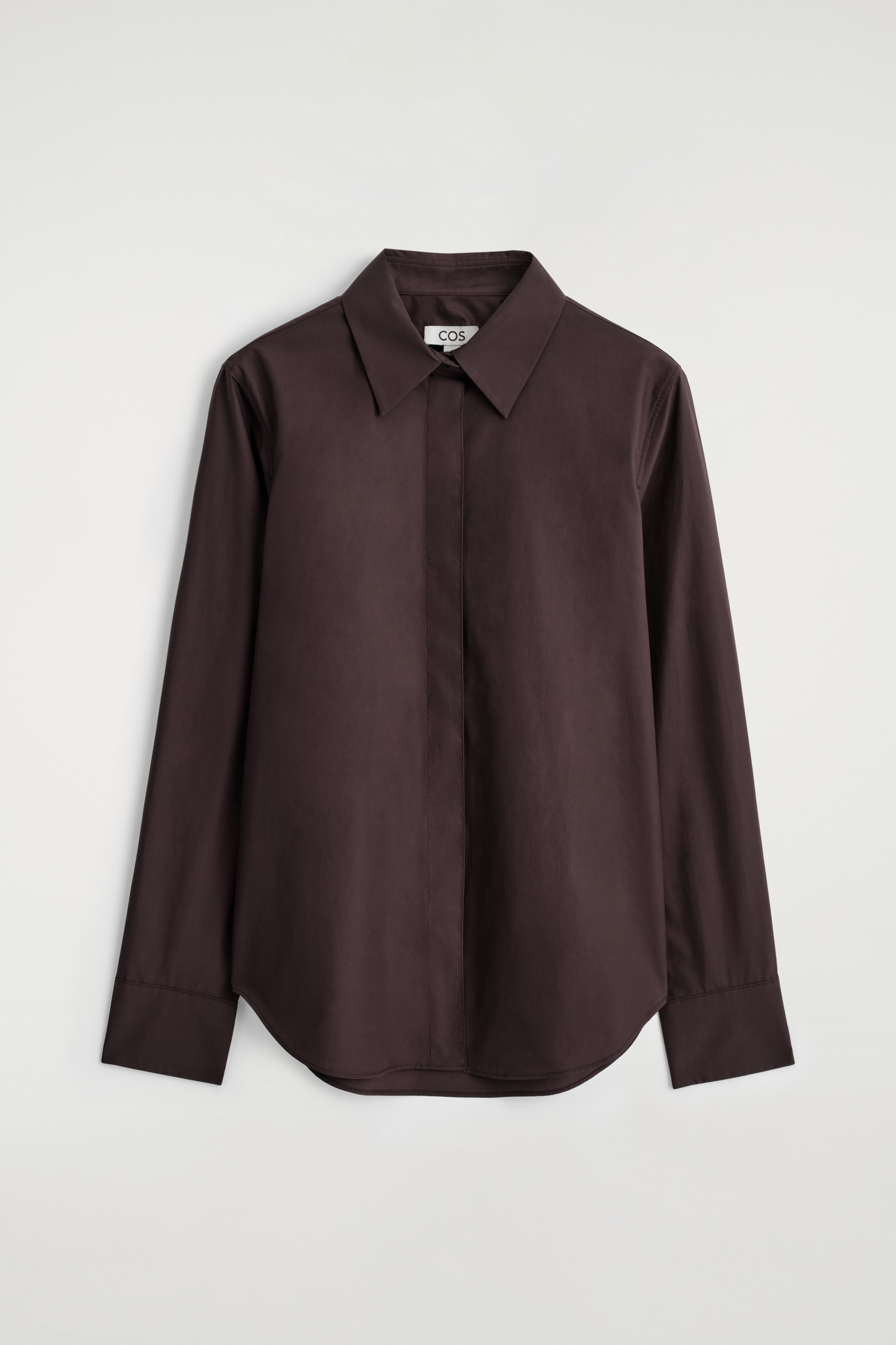 CAMICIA SARTORIALE IN COTONE - MARRONE SCURO/BIANCO