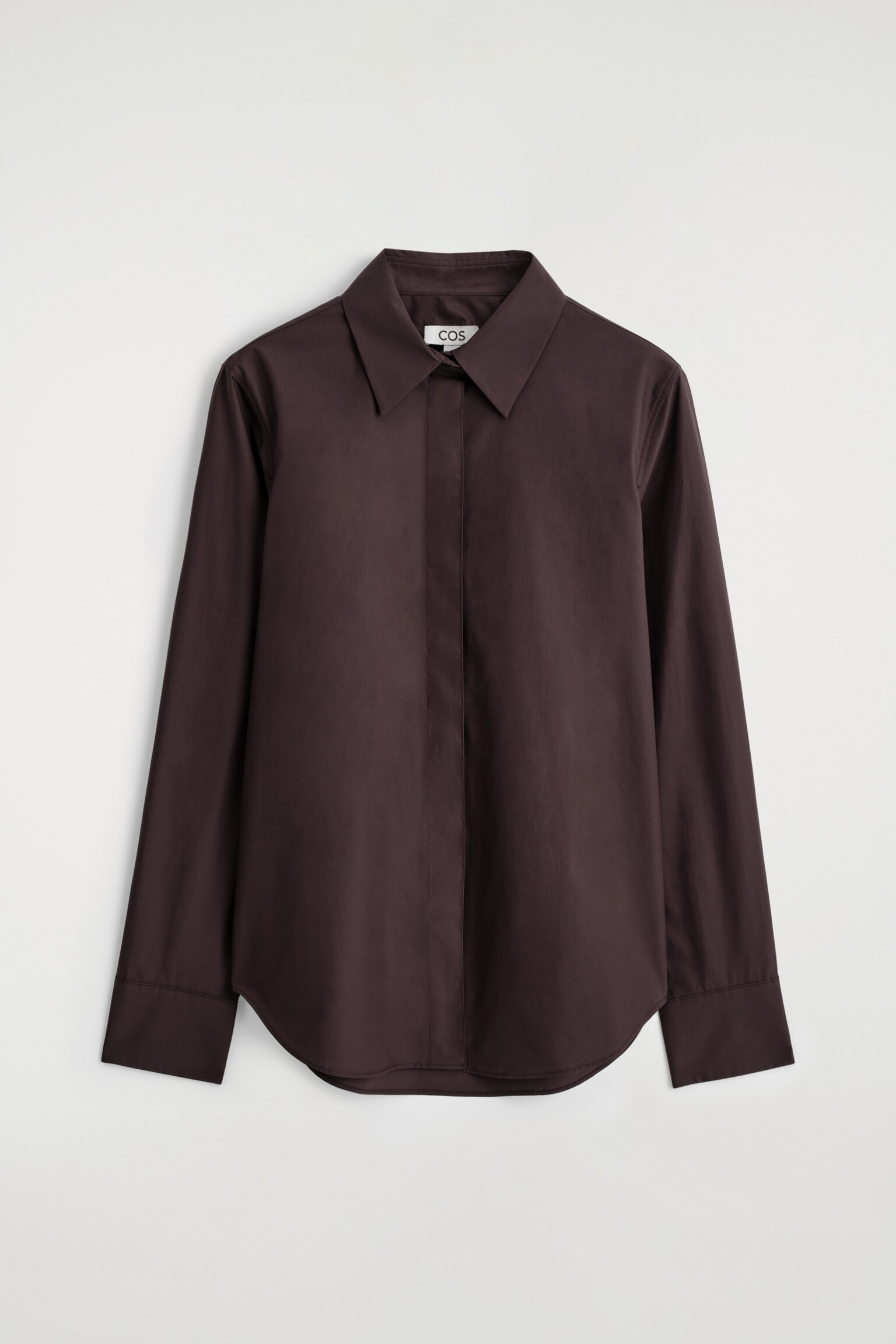 Camisa de algodão feita à medida - CASTANHO ESCURO/BRANCO - 2