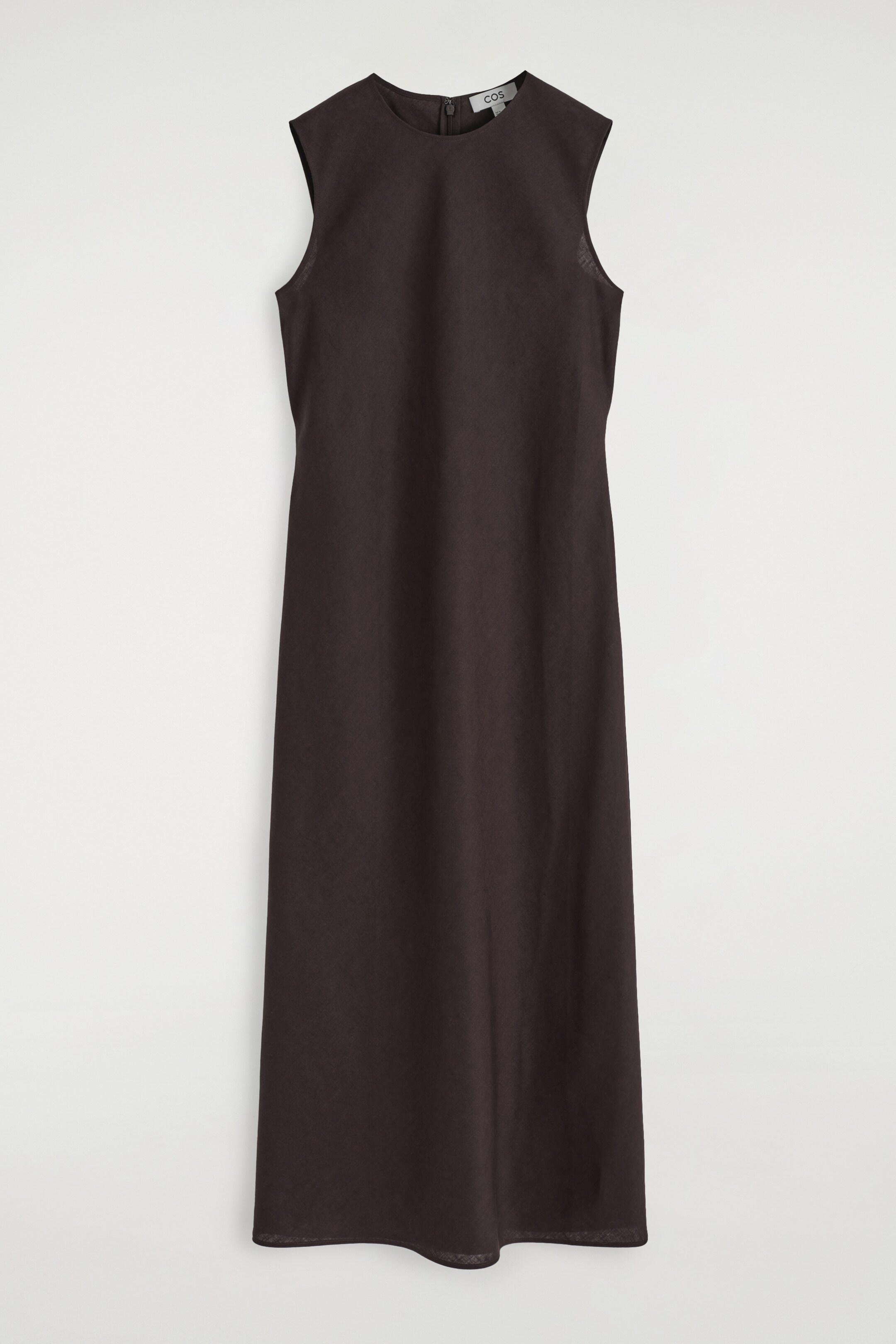 Vezi imaginea mai mare: Rochie midi din amestec de in cu croială bias - MARRON ÎNCHIS - FEMEI | H&M RO 5