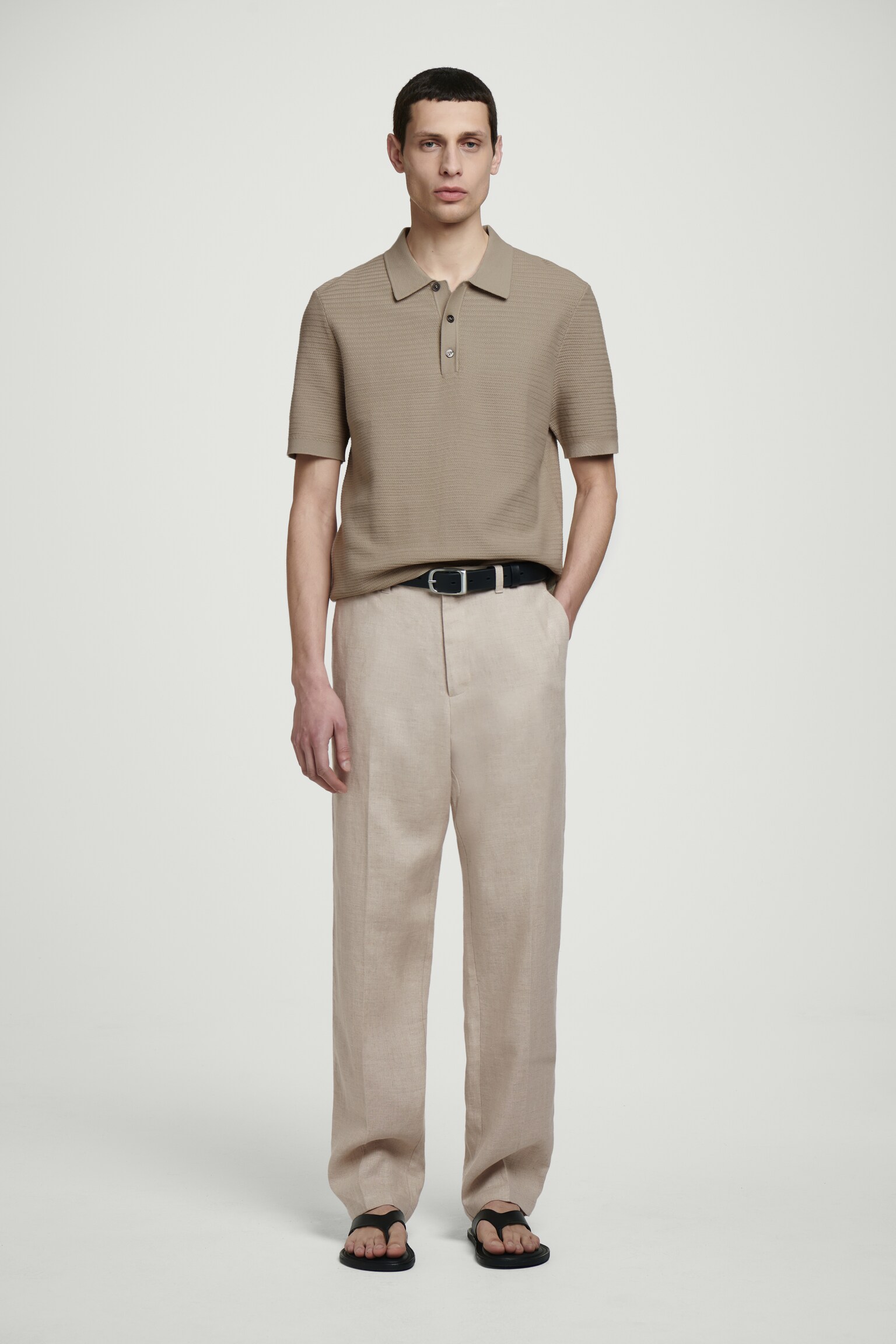POLO DE ALGODÓN PUNTO CON TEXTURA - TOPO/BLANCO/NEGRO/VERDE/AZUL MARINO - 6