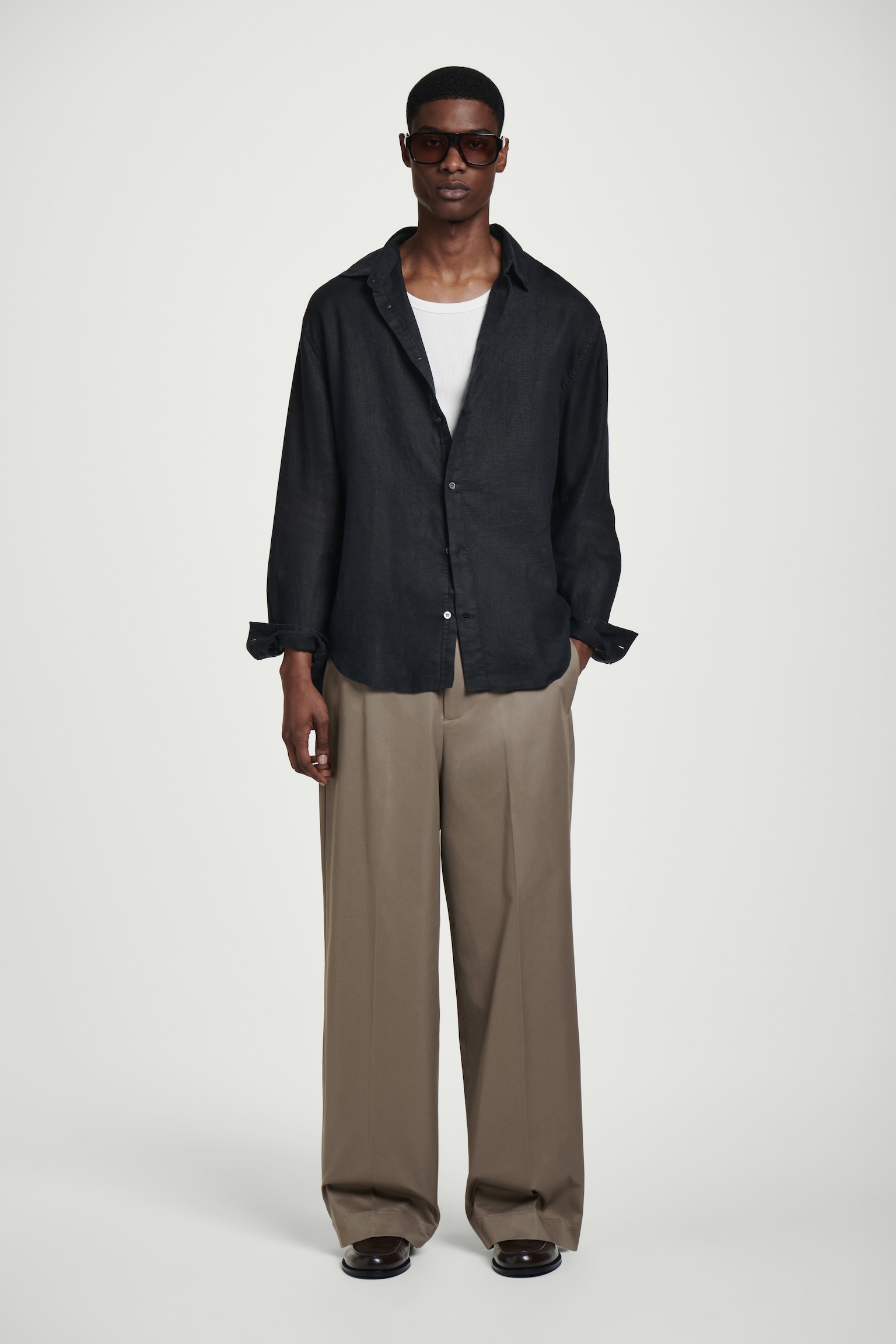 CAMISA DE LINO RELAXED FIT - AZUL MARINO/BLANCO/BEIGE/RAYAS/AZUL CLARO/NEGRO - 8