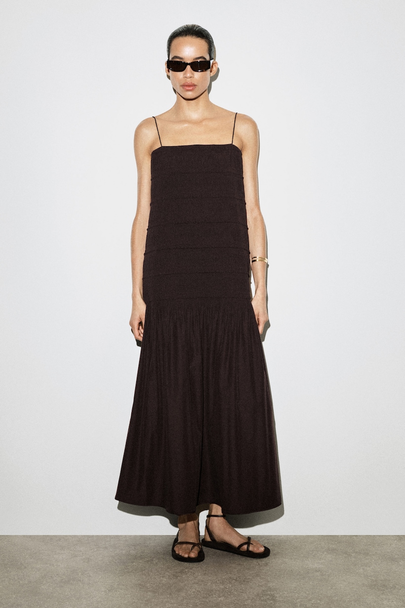 black and brown midi dress Petal and Pup Women's Oona Midi Dress