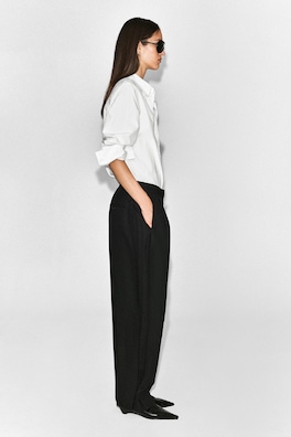 PLEATED-PANEL STRAIGHT-LEG PANTS — BLACK 3