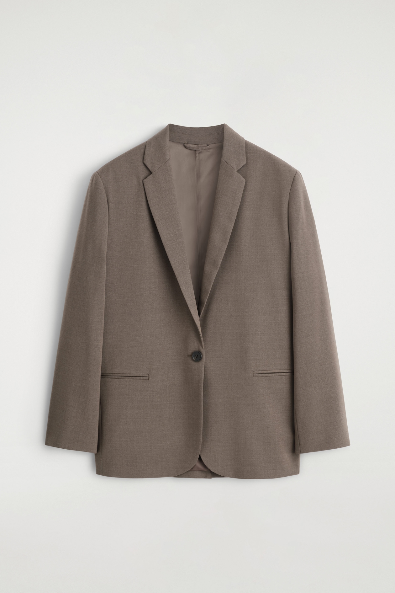 TWILL SINGLE-BREASTED BLAZER — BROWN