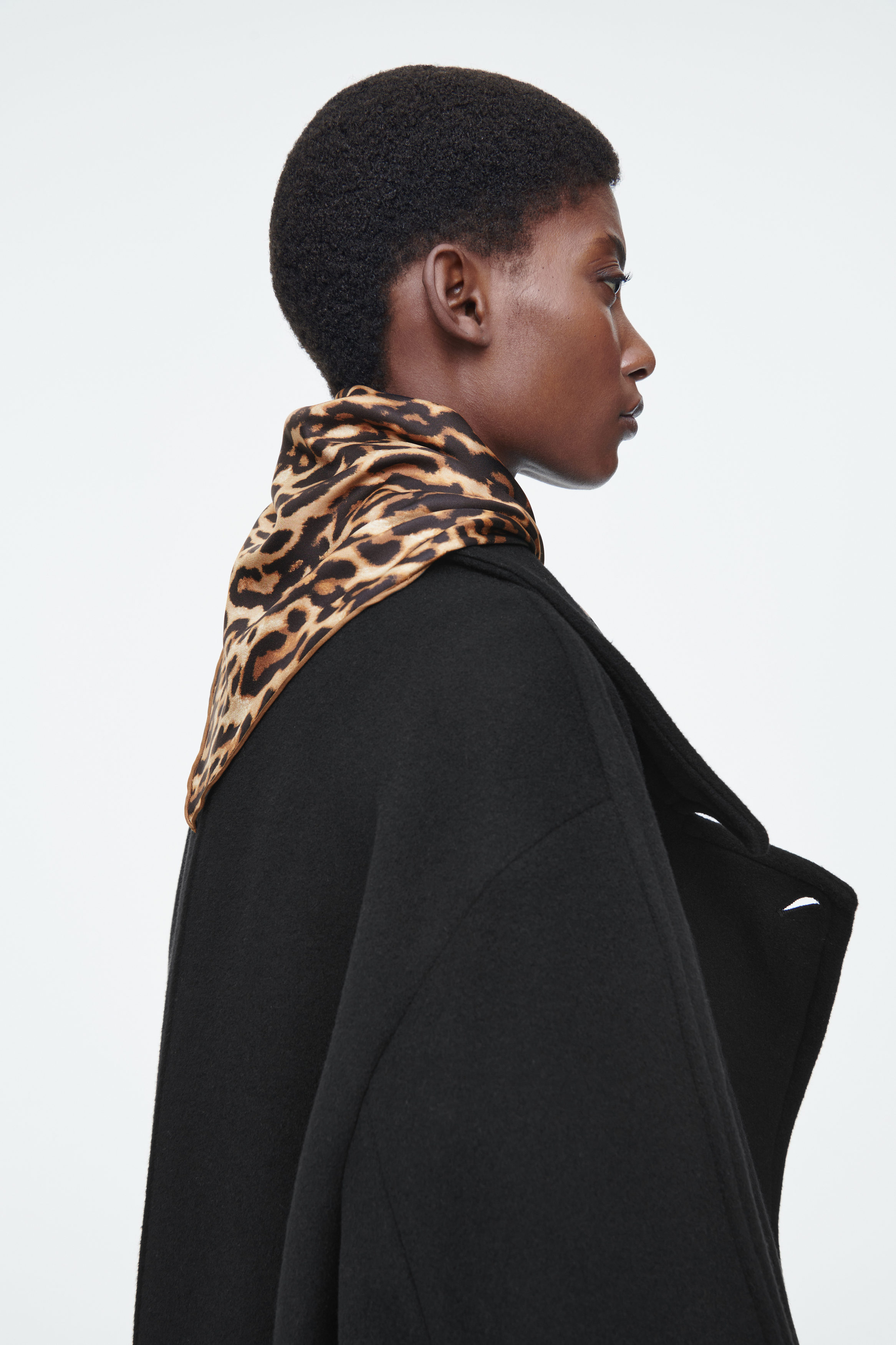 LEOPARD-PRINT SILK TRIANGLE SCARF - LEOPARD | COS