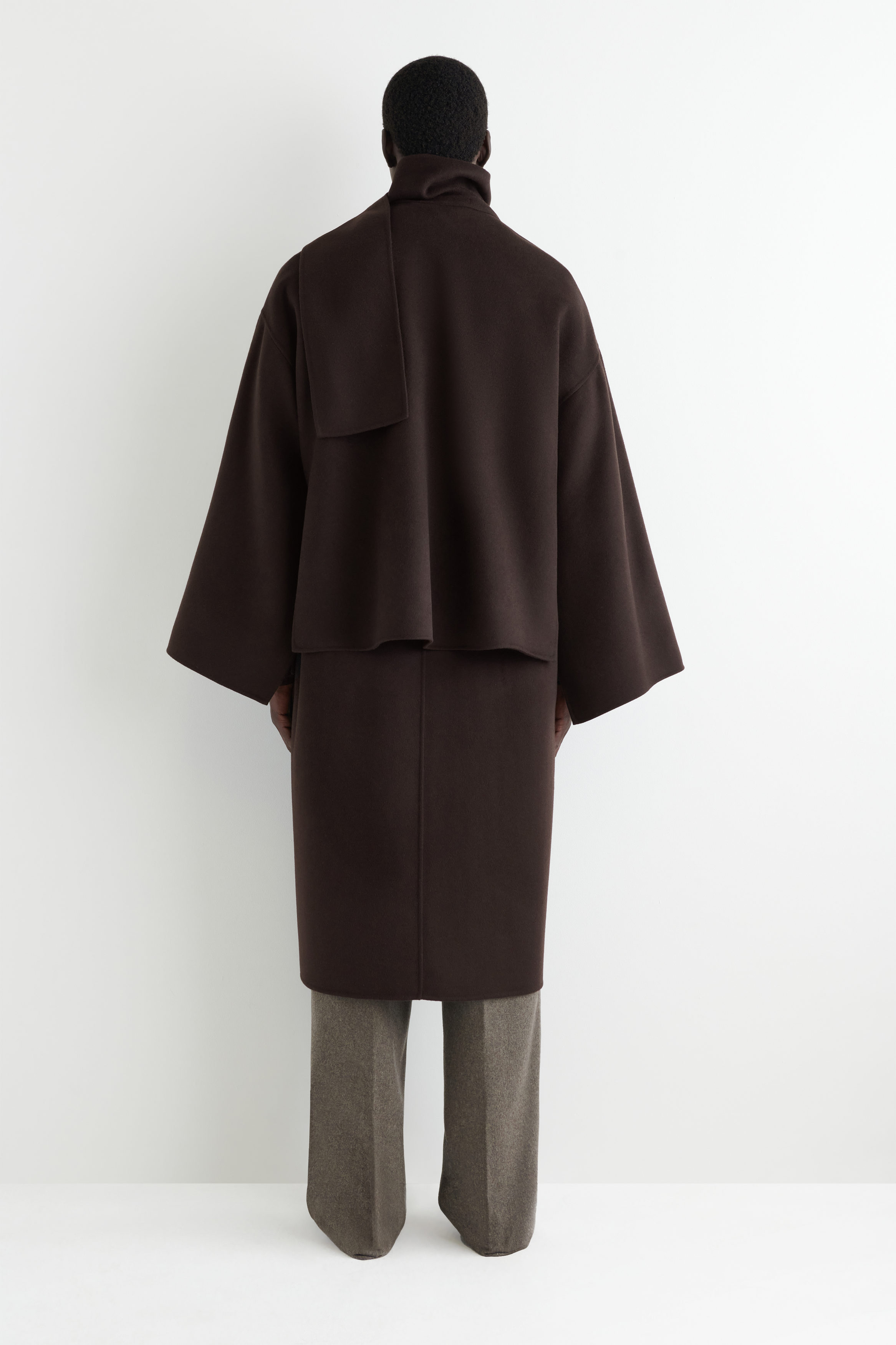 DOUBLE-FACED WOOL CAPE - CHOCOLATE | COS US