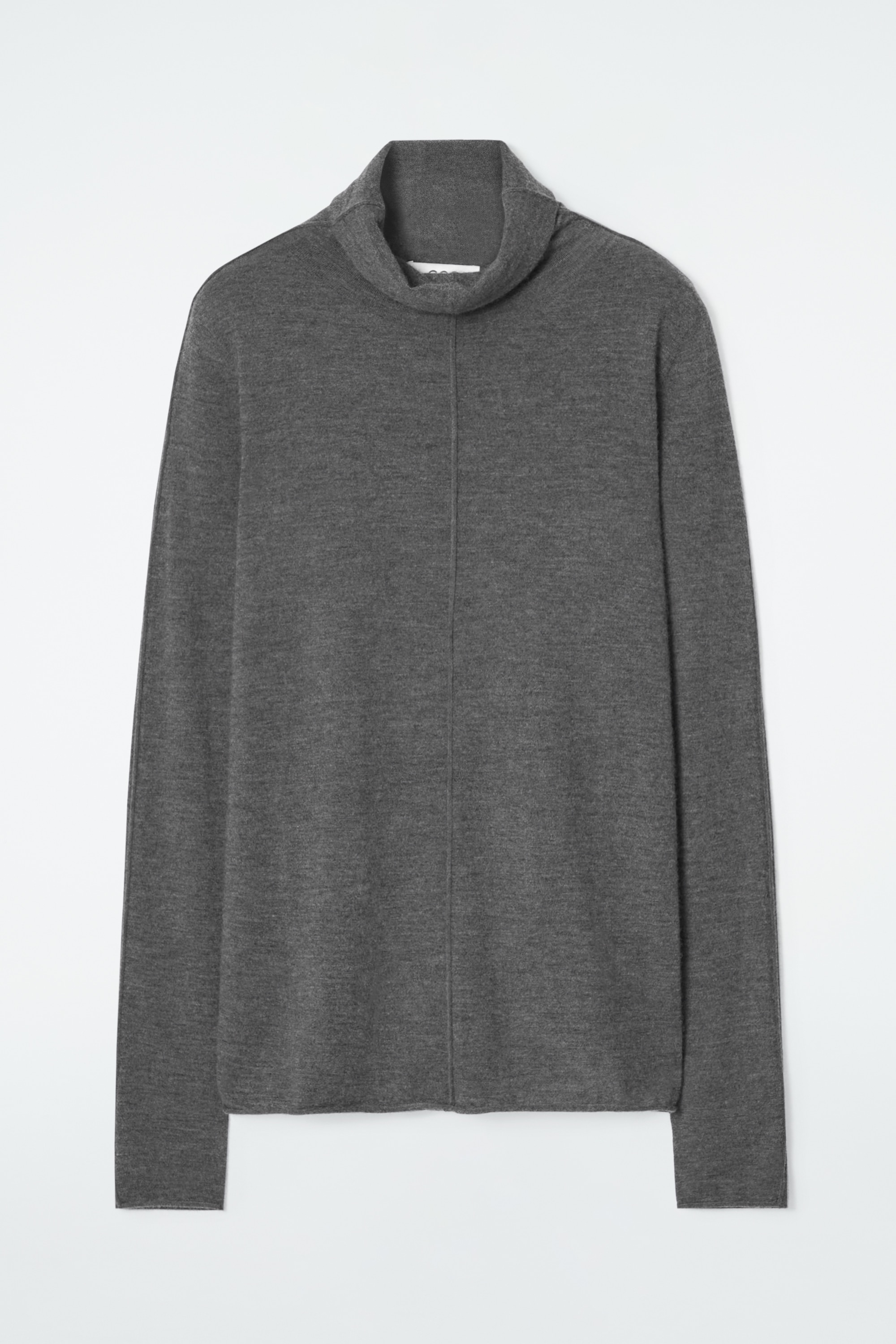 PULL À COL ROULÉ EN CACHEMIRE - GRIS CHINÉ