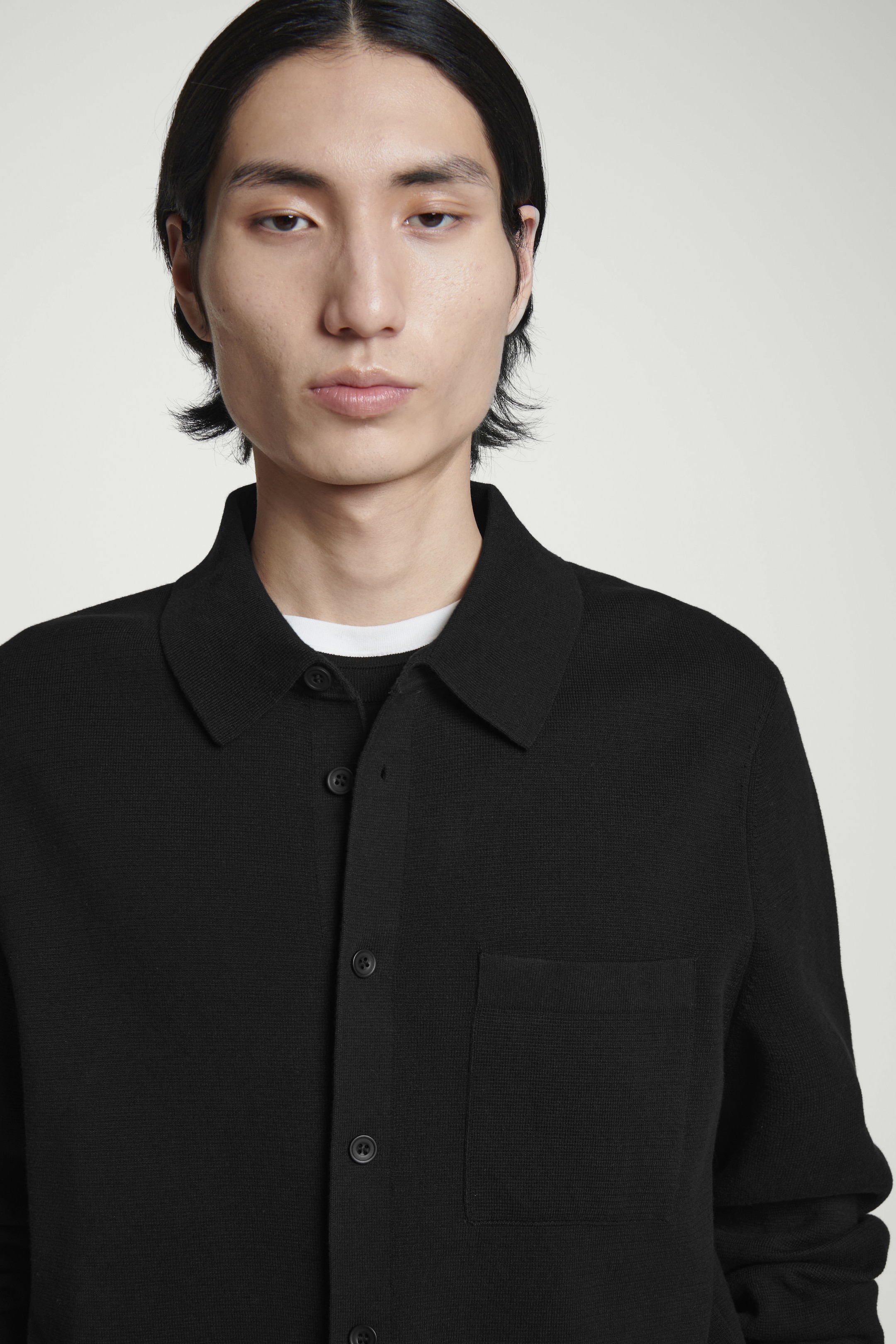 View larger image: MILANO-KNIT COTTON SHIRT - BLACK - Men | H&M GB 5