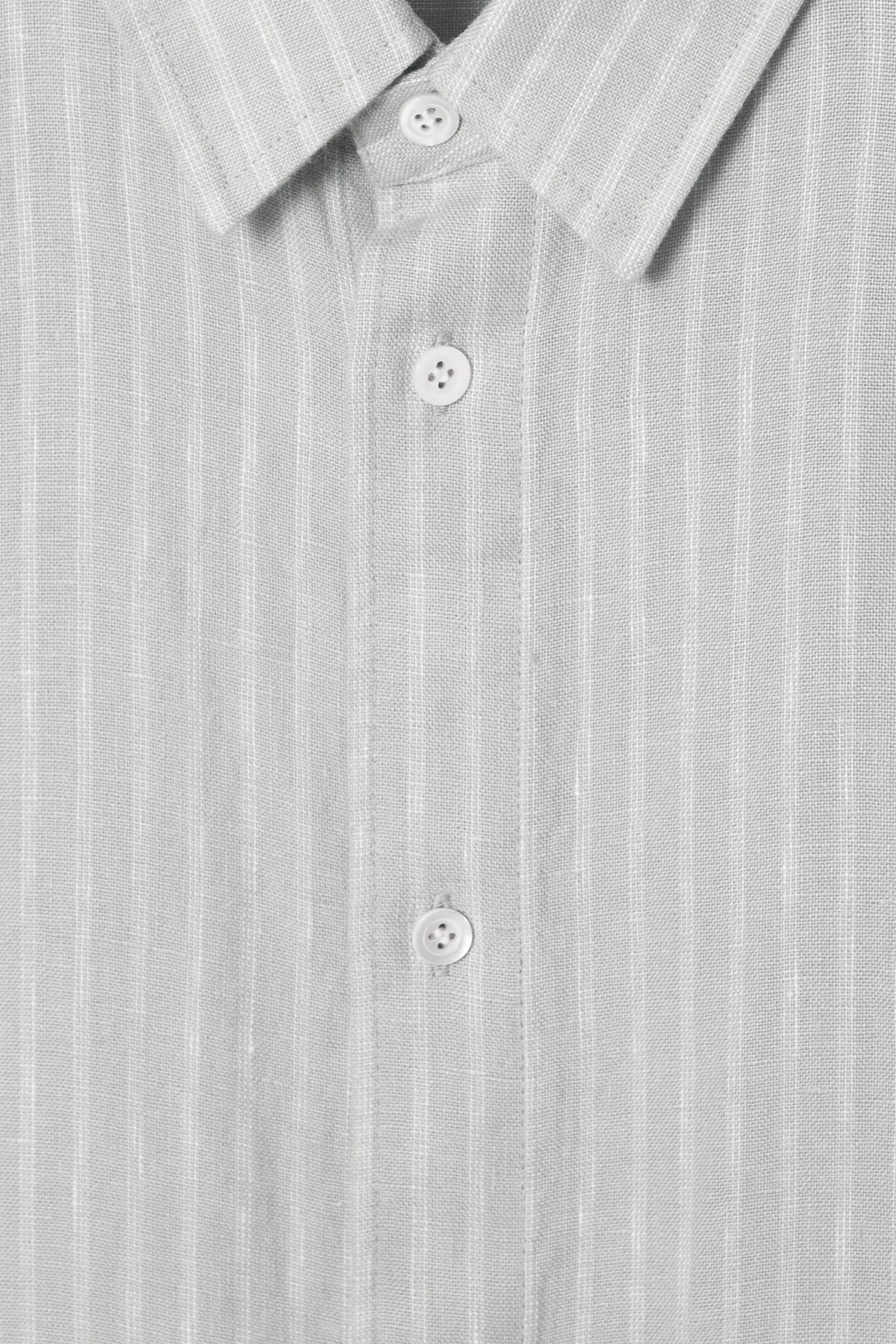 Ingrandisci l'immagine: RELAXED STRIPED LINEN LONG-SLEEVED SHIRT - GREY / STRIPED - UOMO | H&M CH 2