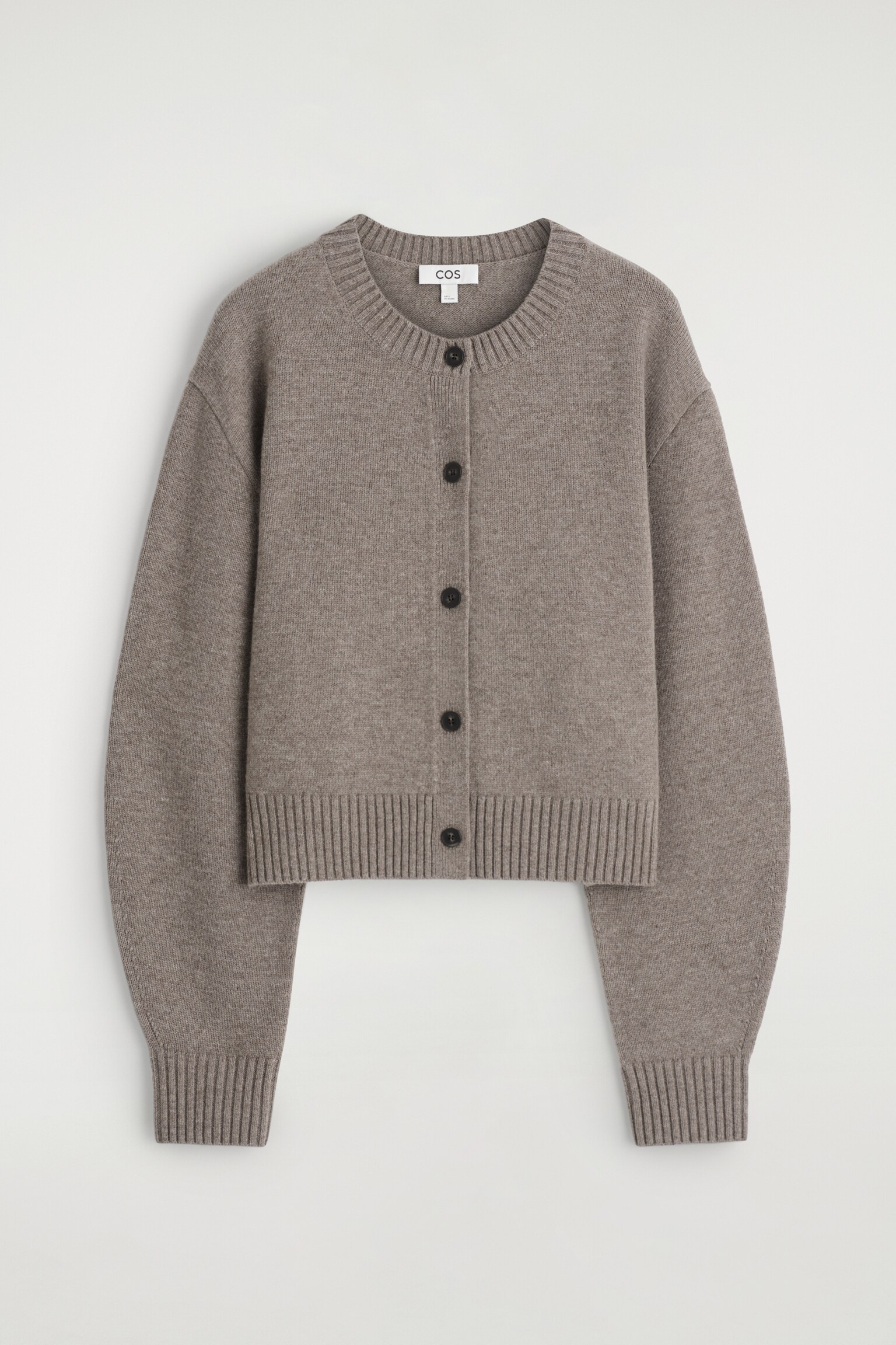 CARDIGAN EN LAINE MÉRINOS - TAUPE CHINÉ - 2