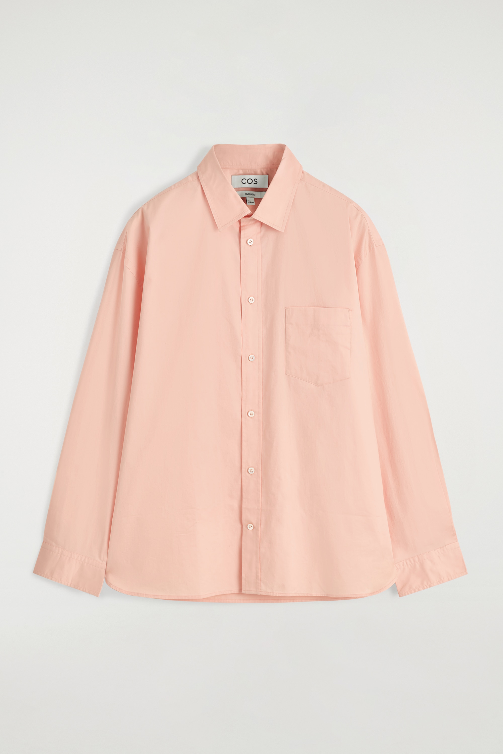 WIDE OVERSIZED COTTON OXFORD SHIRT - ORANGE/WHITE