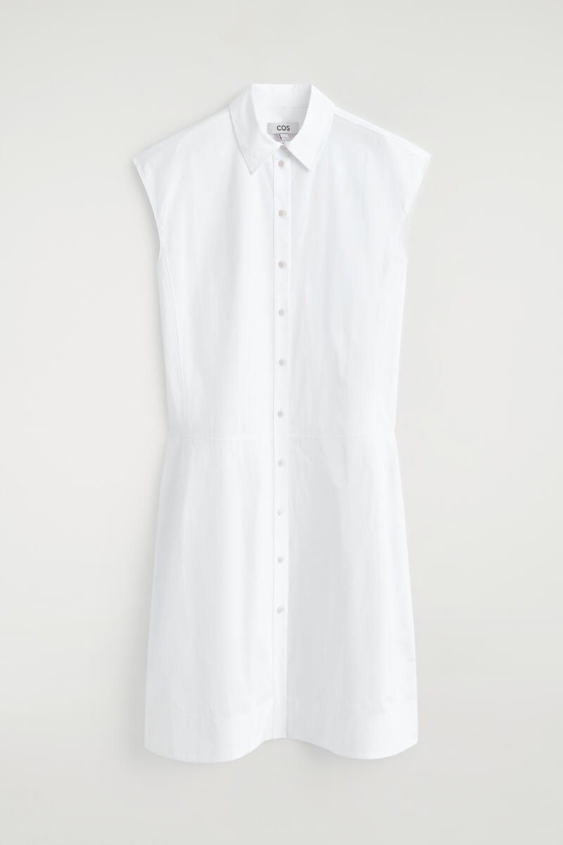 Sleeveless Cotton-Poplin Shirt Dress