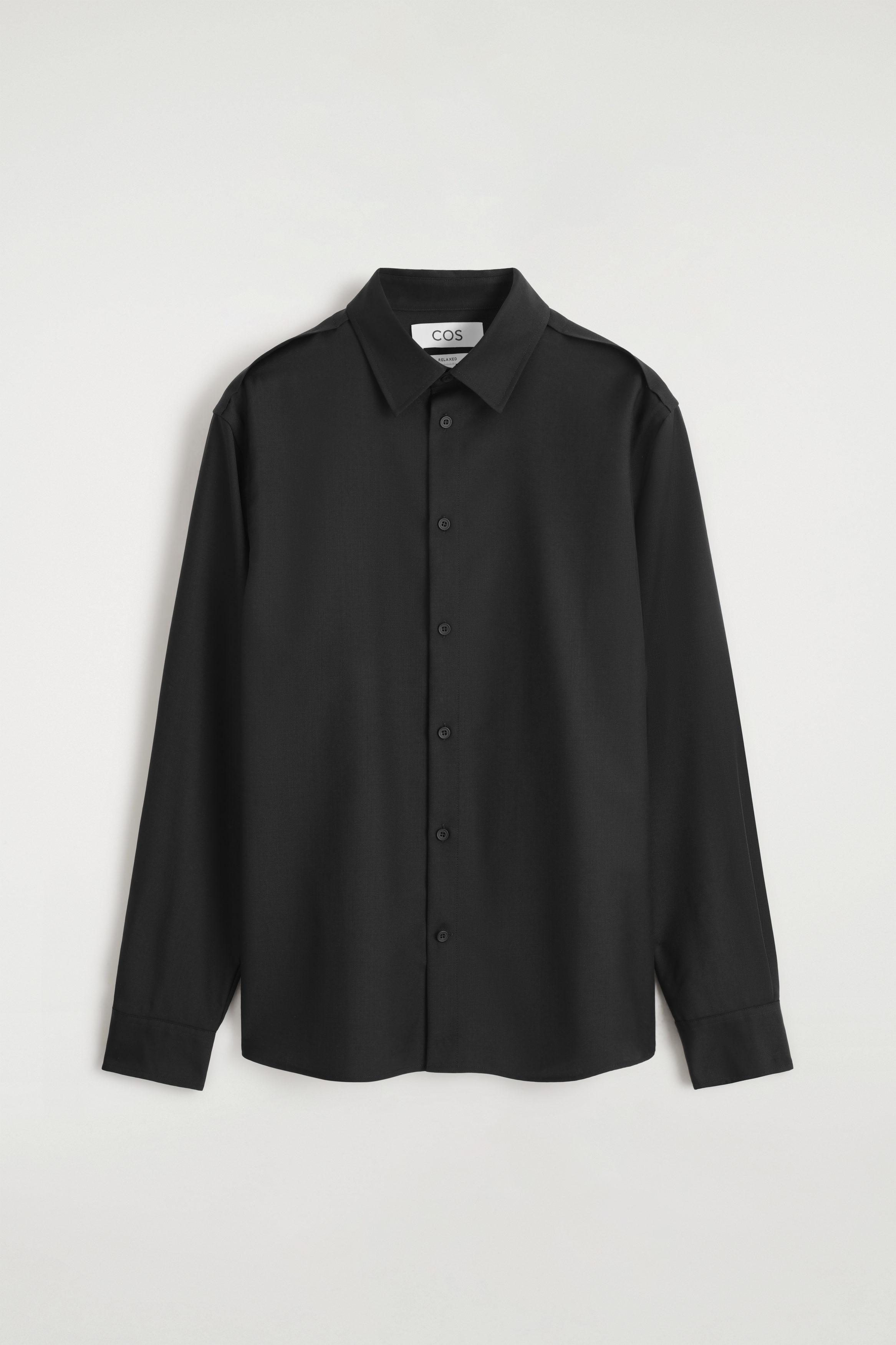 MERINO WOOL SHIRT - BLACK | COS