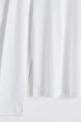 SLIM RIBBED COTTON LONG-SLEEVED T-SHIRT — WHITE 6