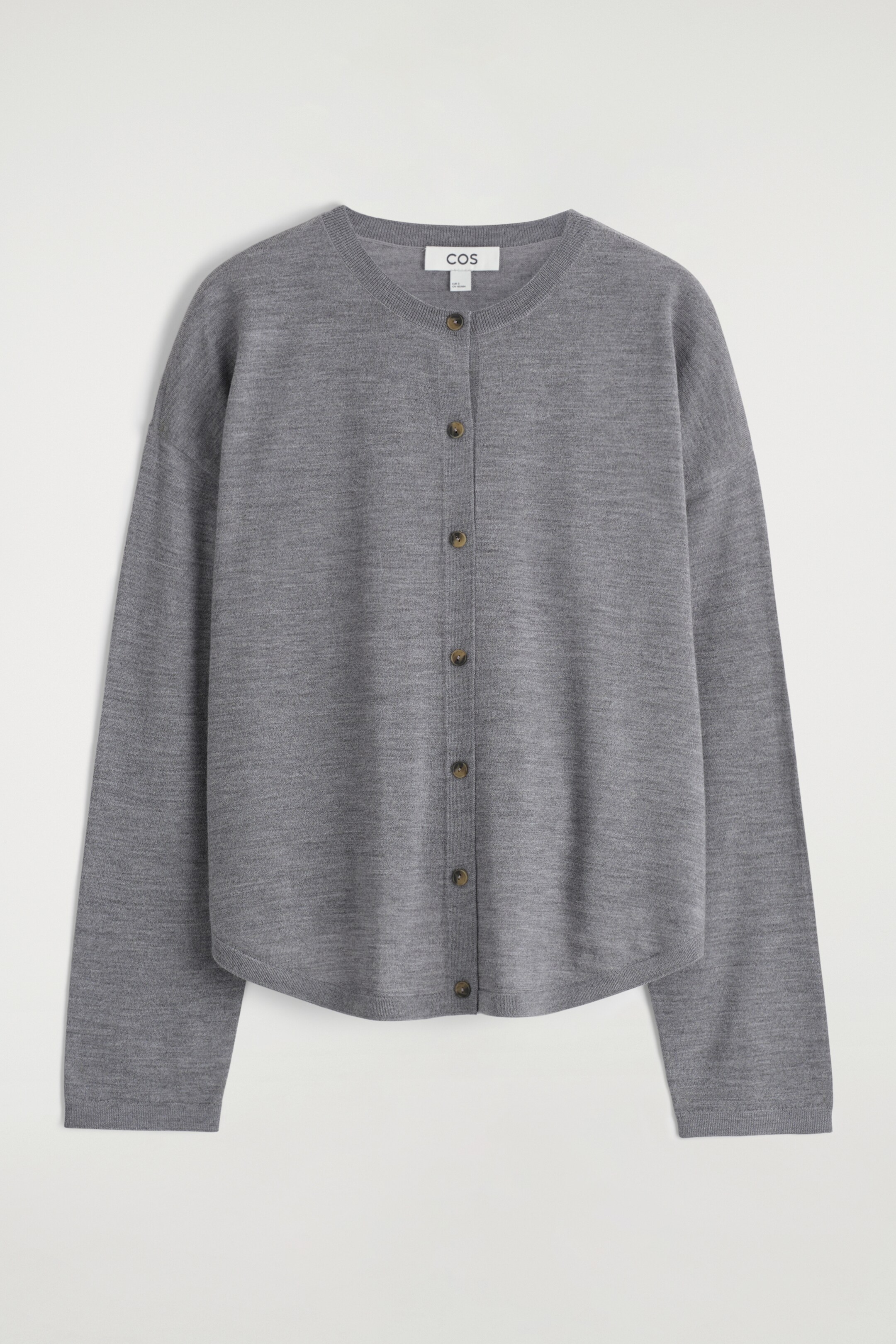 Ver imagen más grande: CÁRDIGAN DE LANA MERINO DE CORTE CIRCULAR - GRIS JASPEADO - MUJER | H&M ES 6