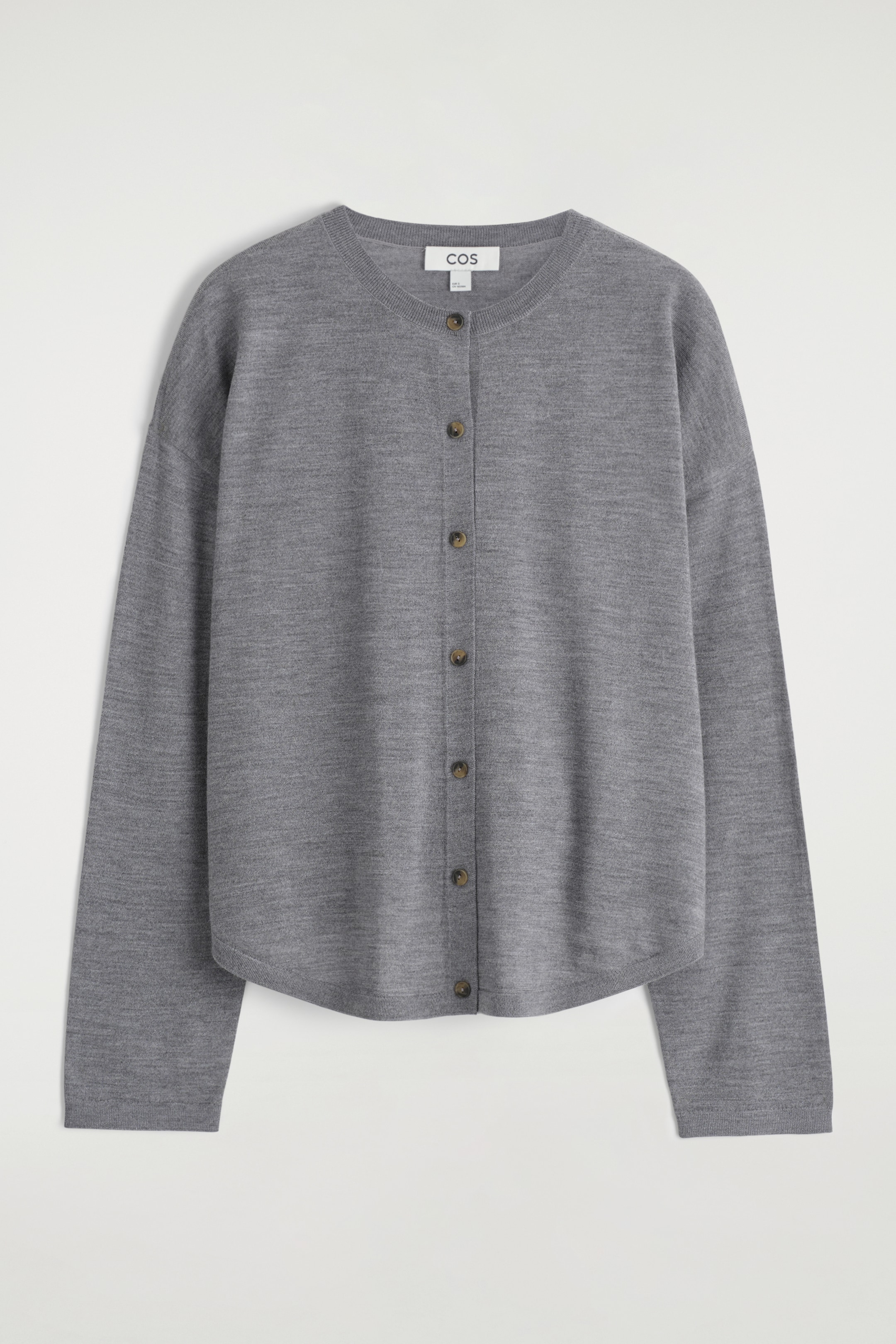 Visualizza immagine più grande: CARDIGAN IN LANA MERINO CON TAGLIO ARROTONDATO - GRIGIO MÉLANGE - DONNA | H&M IT 6