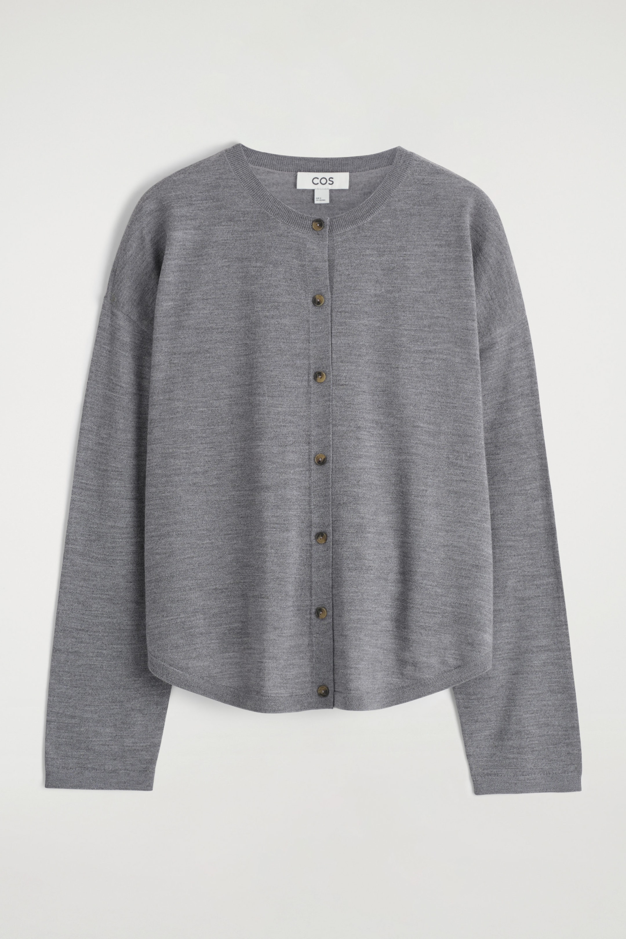 CIRCLE-CUT MERINO WOOL CARDIGAN