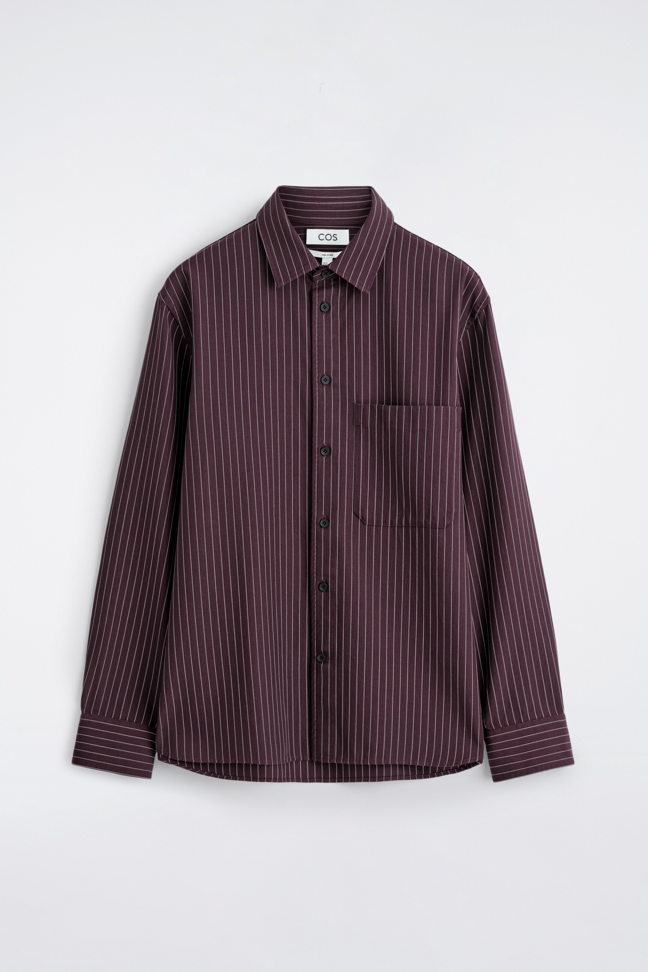 View larger image: RELAXED TWILL SHIRT - BORDEAUX / PINSTRIPED - Men | H&M GB 6