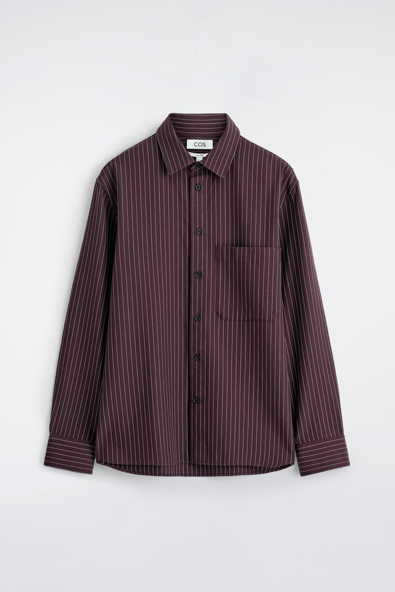 Cos Relaxed Twill Shirt In Red In Red