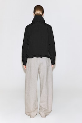 NYLON mock-NECK JACKET — BLACK 5