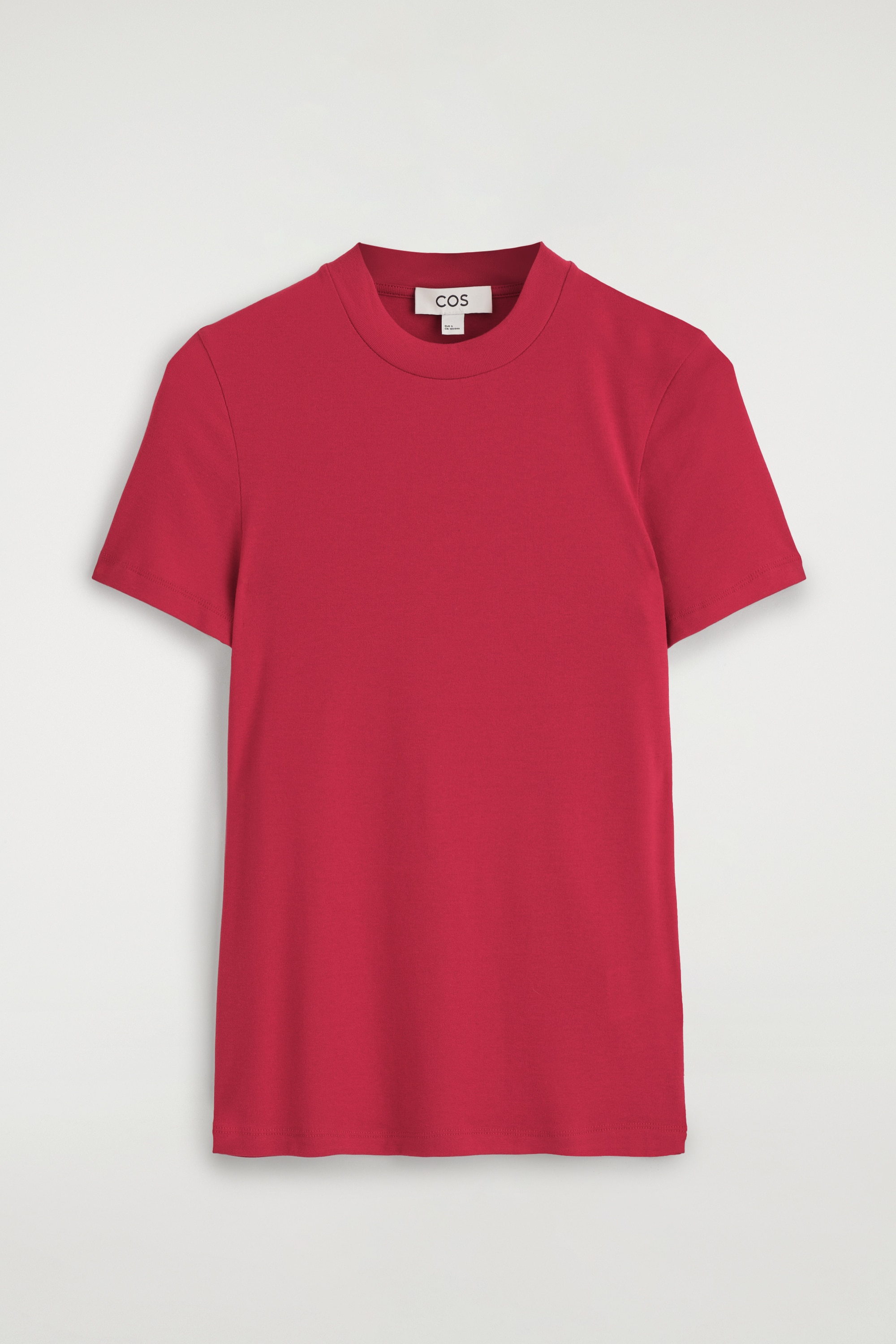 T-SHIRT I CRÊPEJERSEY - RÖD/BRUN
