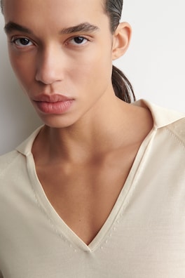 SHEER KNITTED SILK-CASHMERE BODYSUIT — IVORY 5