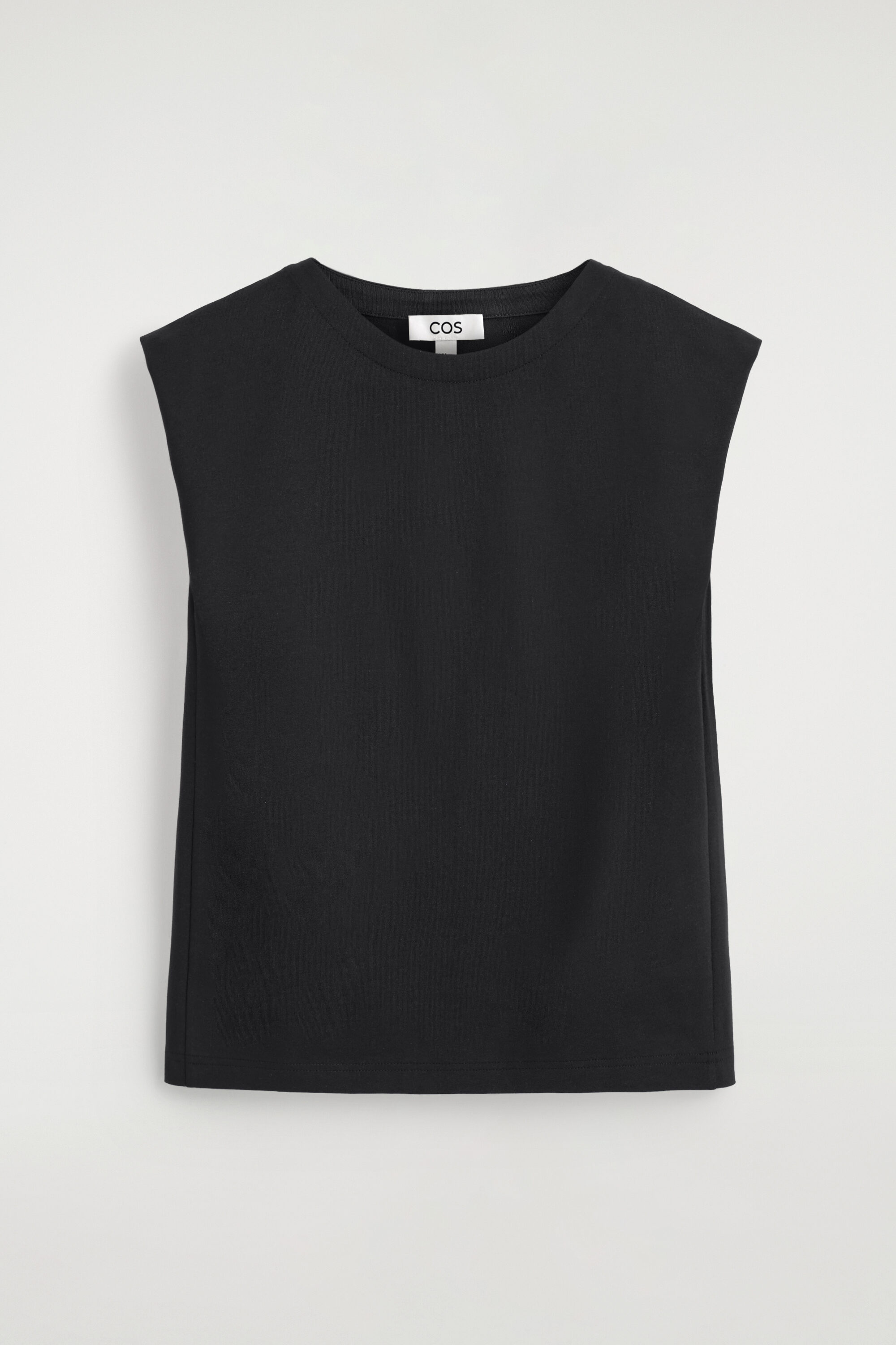 FOLDED-SHOULDER COTTON-JERSEY TANK TOP - BLACK | COS CA