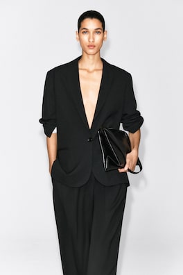 TWILL SINGLE-BREASTED BLAZER — BLACK 3