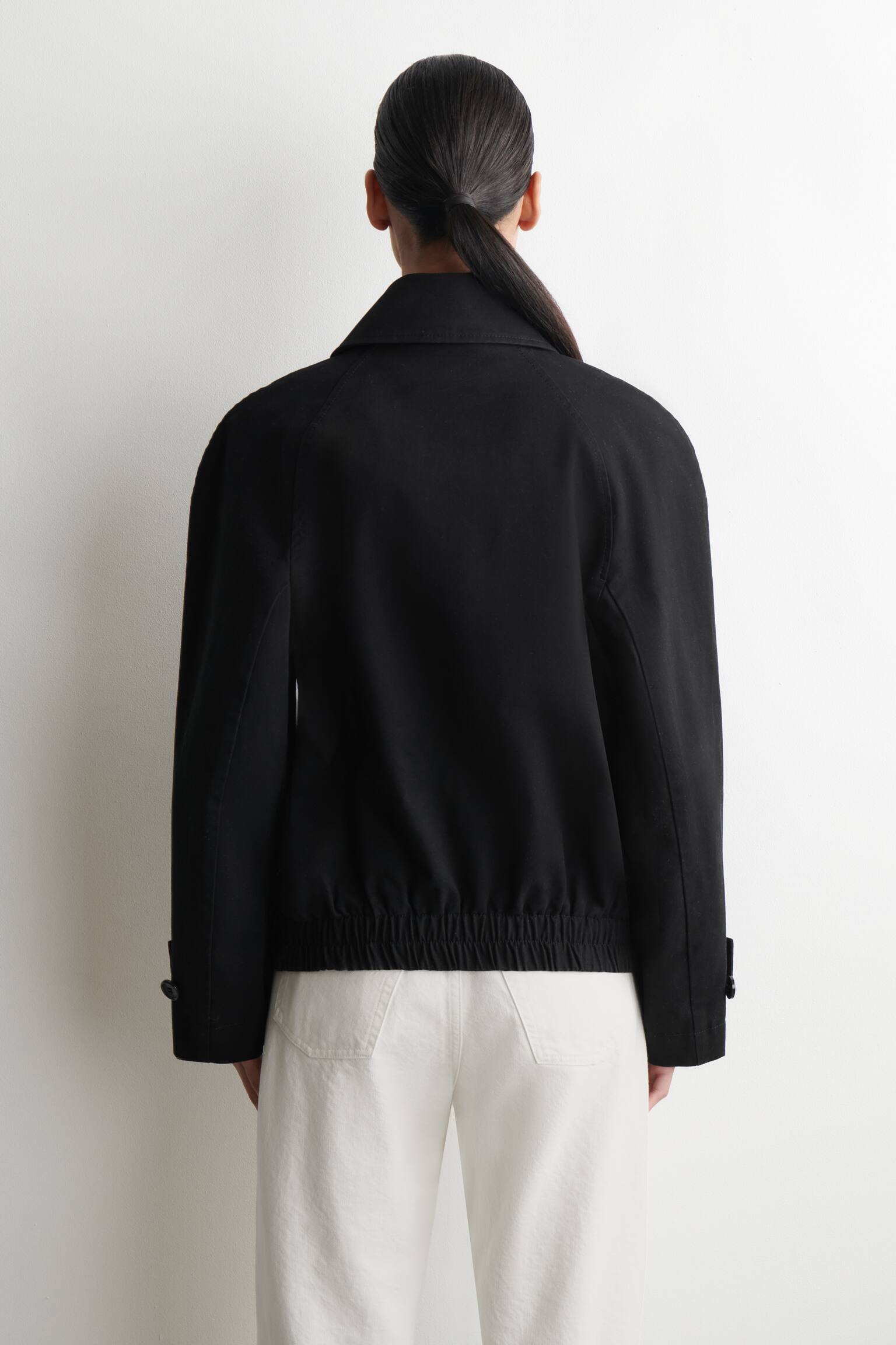 BLOUSON À SILHOUETTE ARRONDIE EN COTON-NOIR - 8