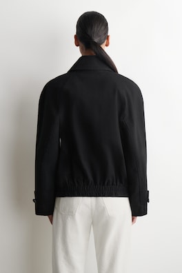 ROUNDED COTTON BLOUSON JACKET — BLACK 4