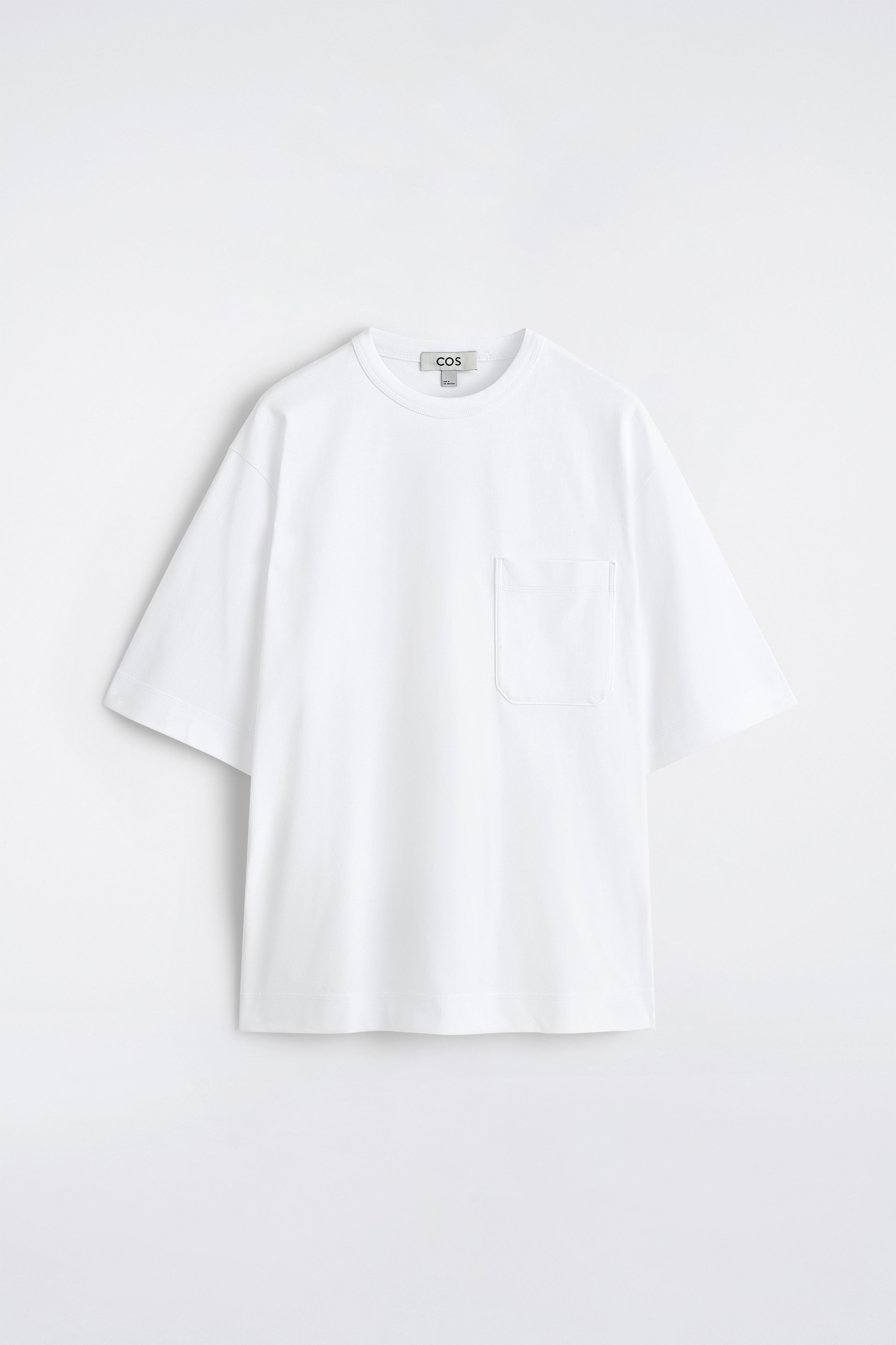 Oversized T-shirt van zwaar materiaal - WIT/Lichtblauw