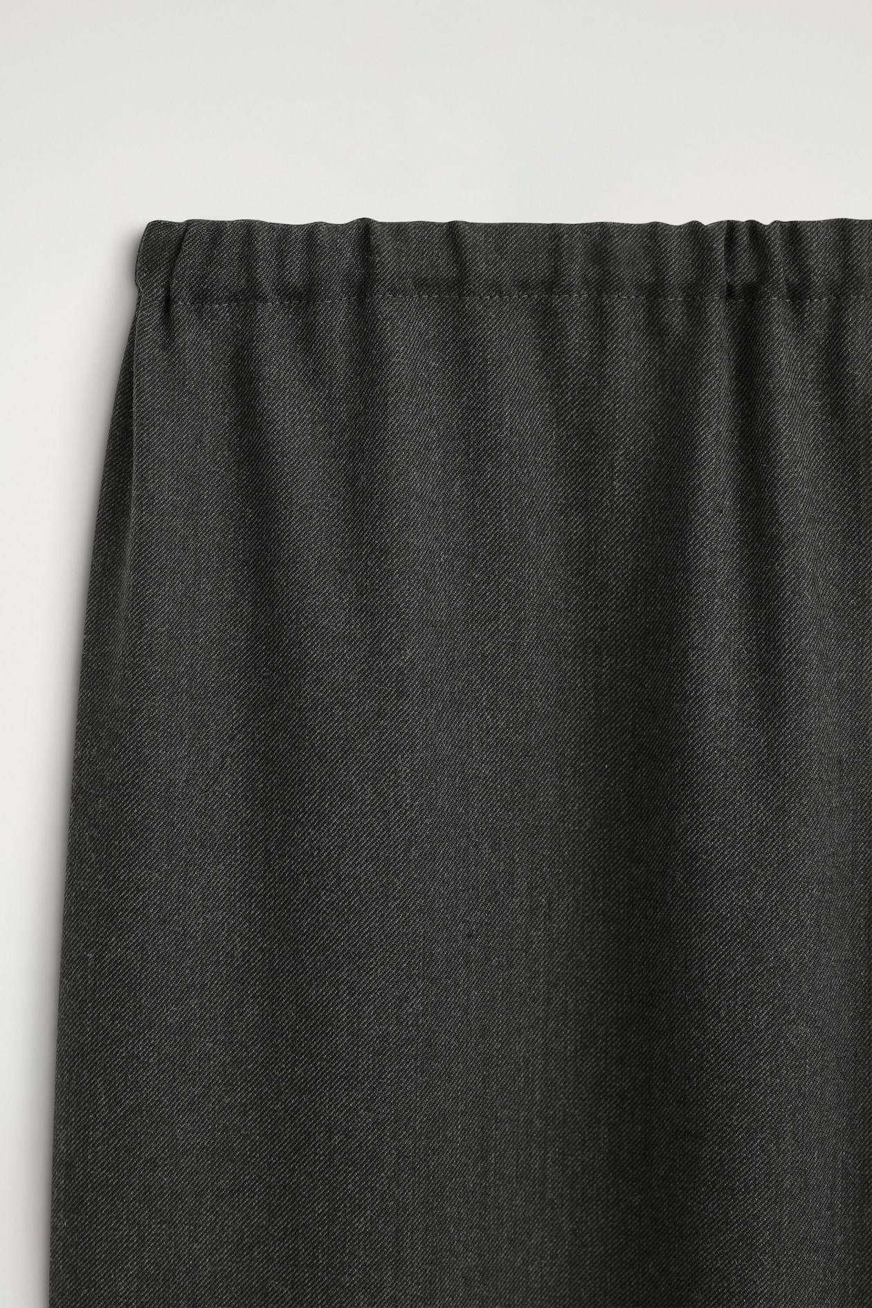 WOOL-BLEND WIDE-LEG PANTS — DARK GRAY
