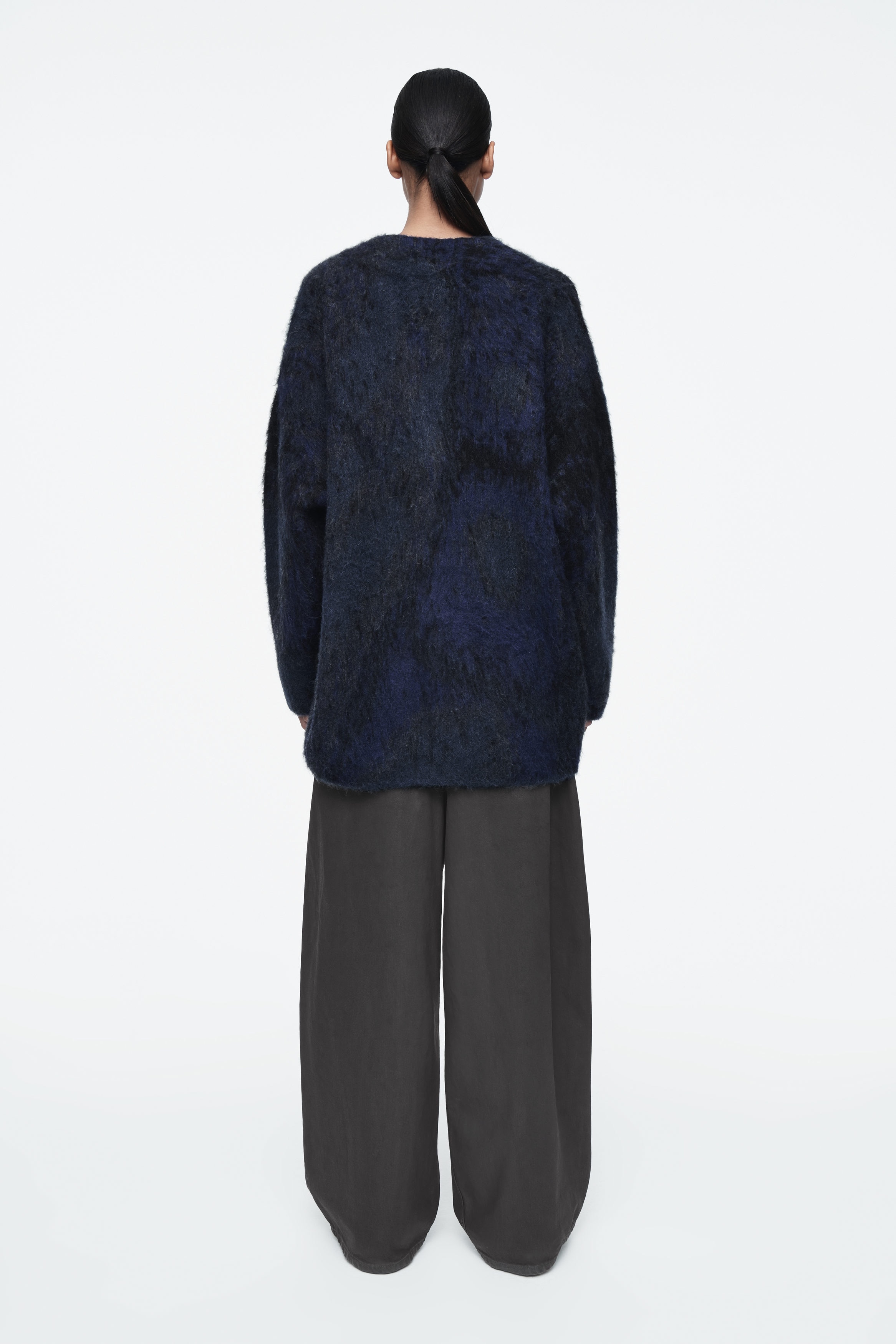ALPACA-BLEND JACQUARD CARDIGAN - BLUE | COS