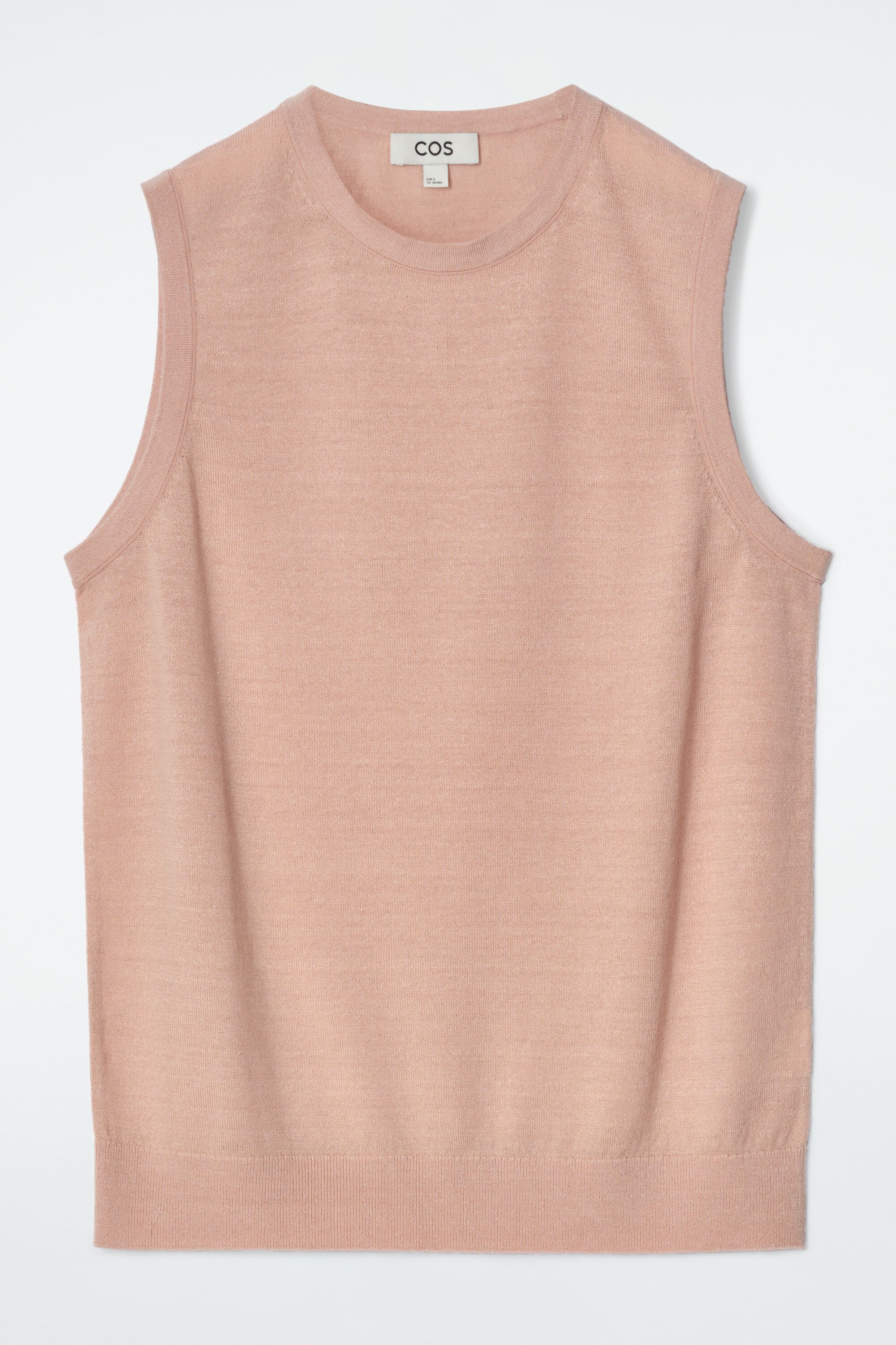 MERINO WOOL-LINEN BLEND TANK TOP - DUSTY PINK | COS
