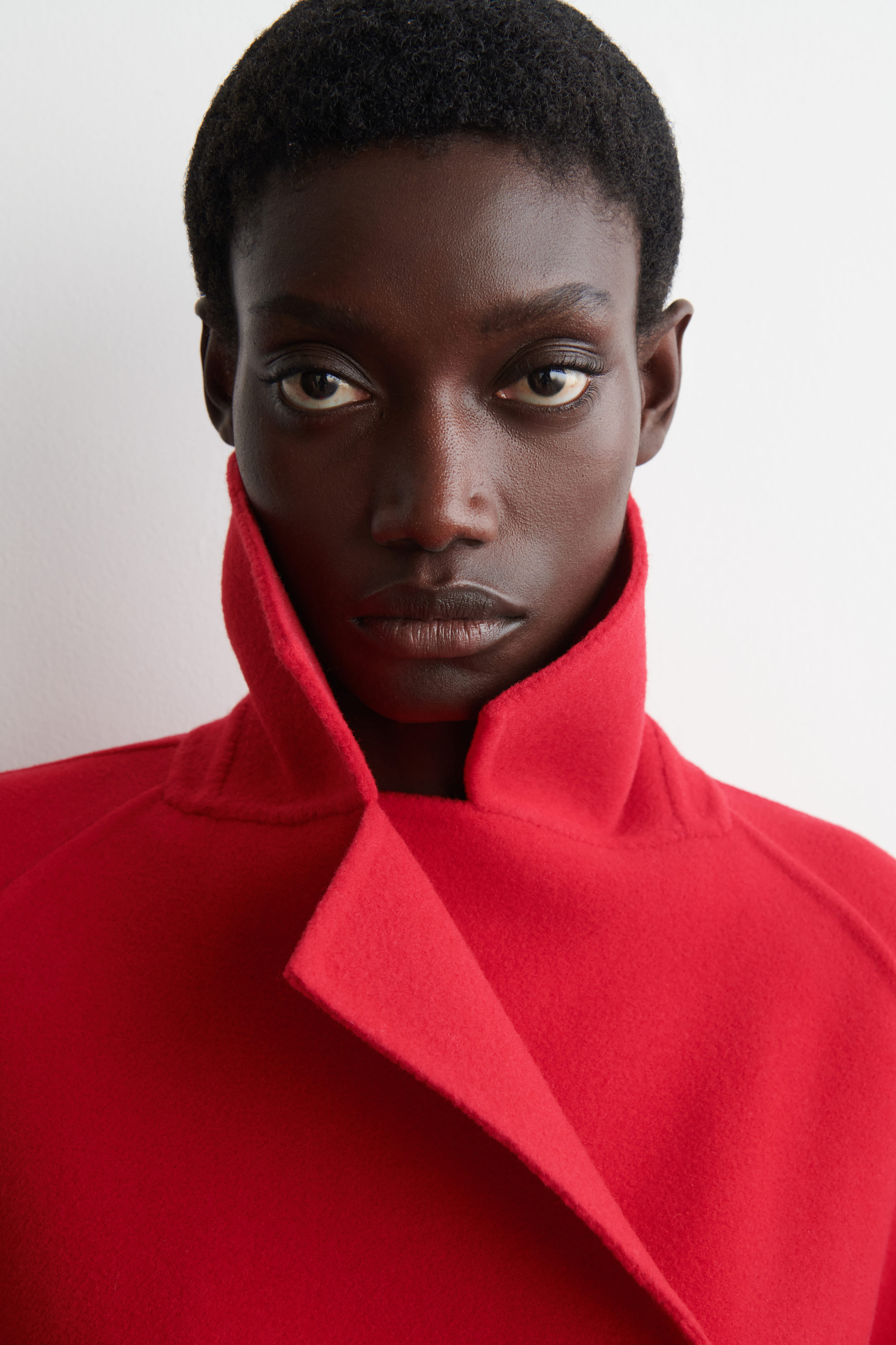 OVERSIZED DOUBLE-BREASTED WOOL COAT - RED | COS US