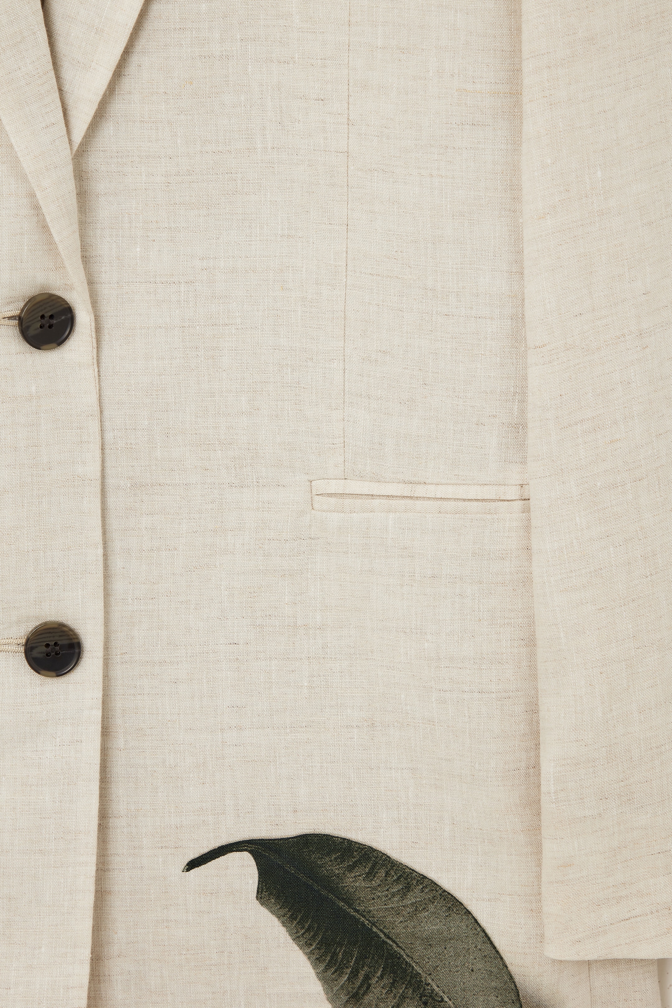Agrandir l'image: BLAZER REGULAR À IMPRIMÉ FEUILLES EN LIN - BEIGE / IMPRIMÉ FEUILLAGE - FEMME | H&M CH 4