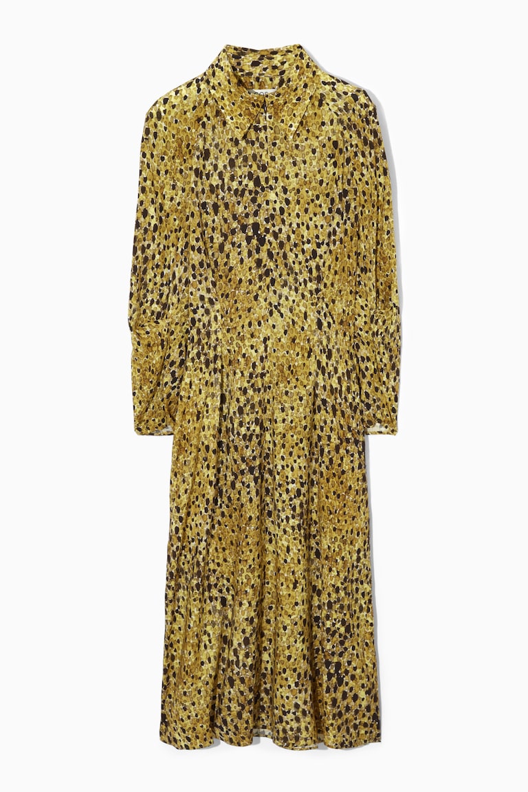LEOPARD-PRINT MIDI SHIRT DRESS YELLOW LEOPARD Ladies H&M GB